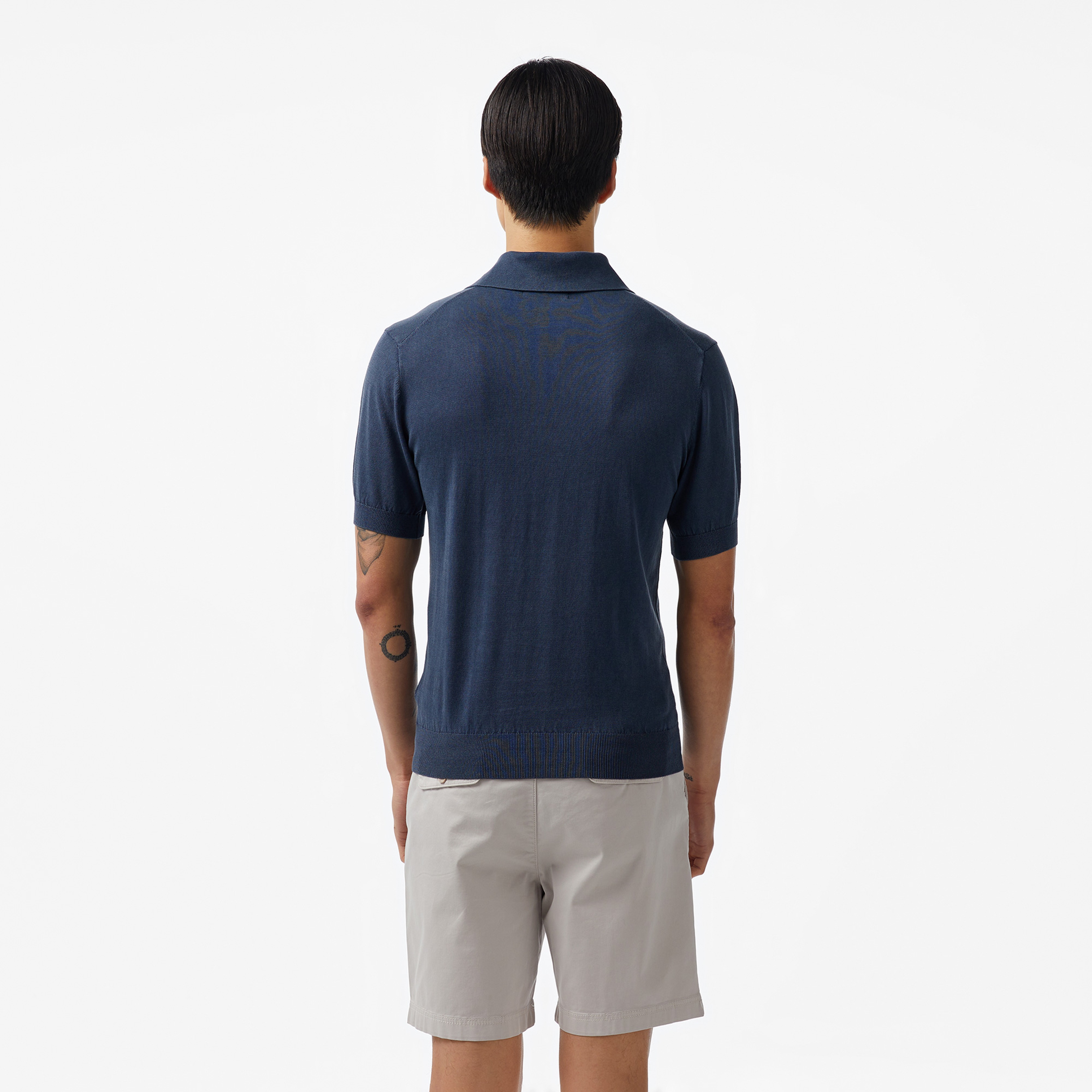 Guess Cree Washed Organic Silk Yarn Erkek Lacivert Triko