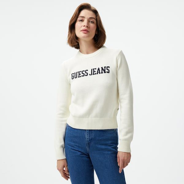 Guess Organic Cotton Genaration Yarn Kadın Beyaz Triko