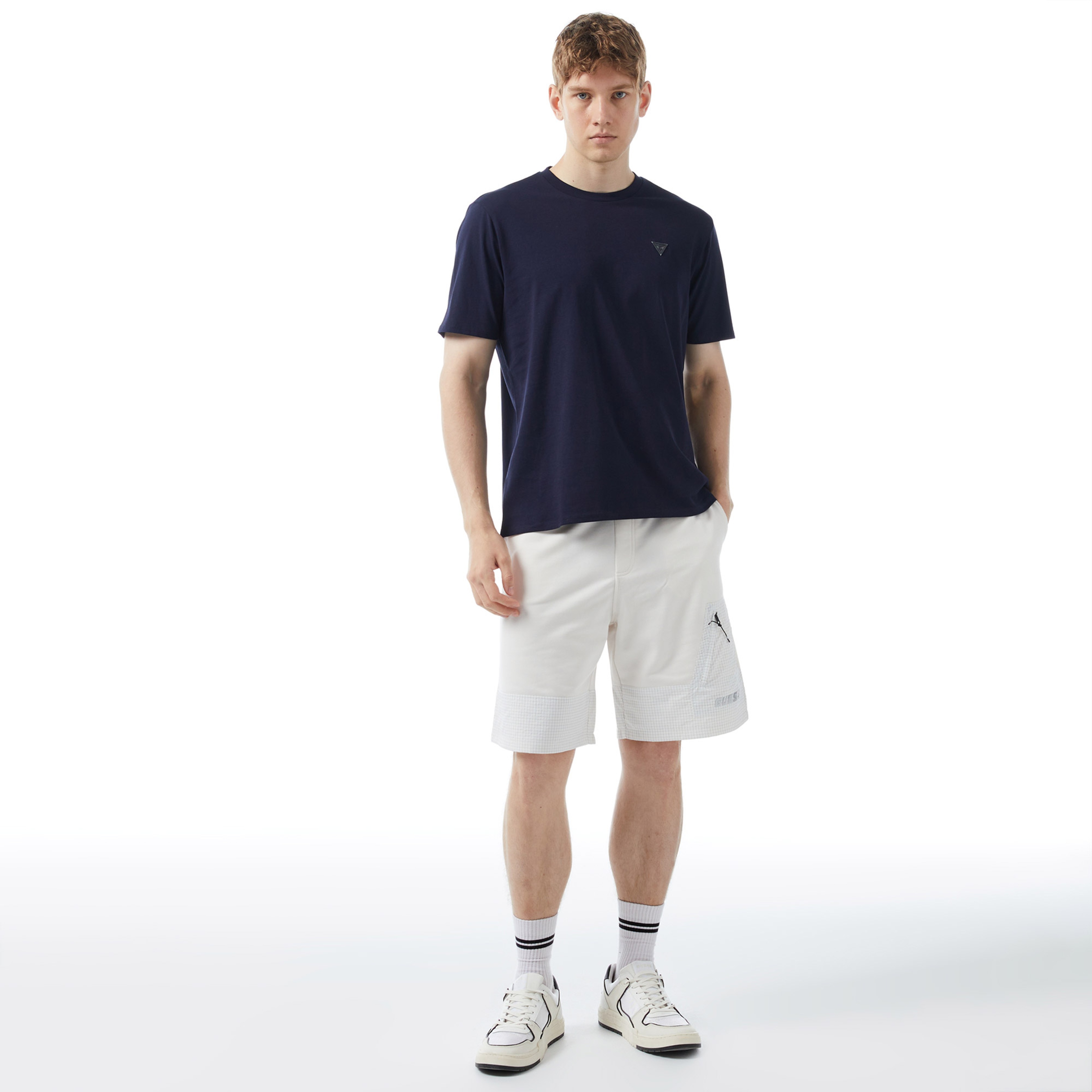 Guess Basic Erkek Lacivert T-Shirt