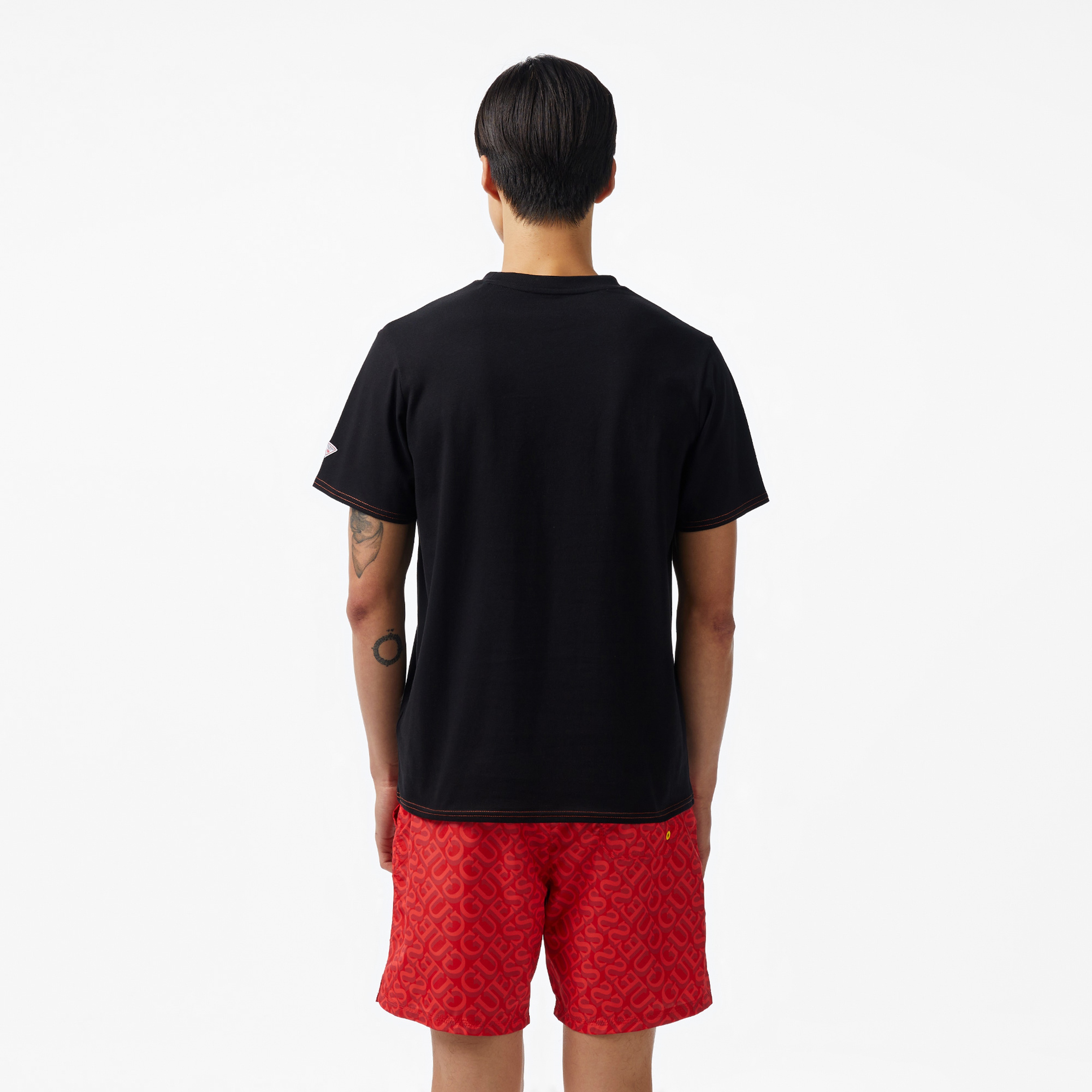 Guess Palm Logo Mid Organic Stream 180 Erkek Siyah T-Shirt