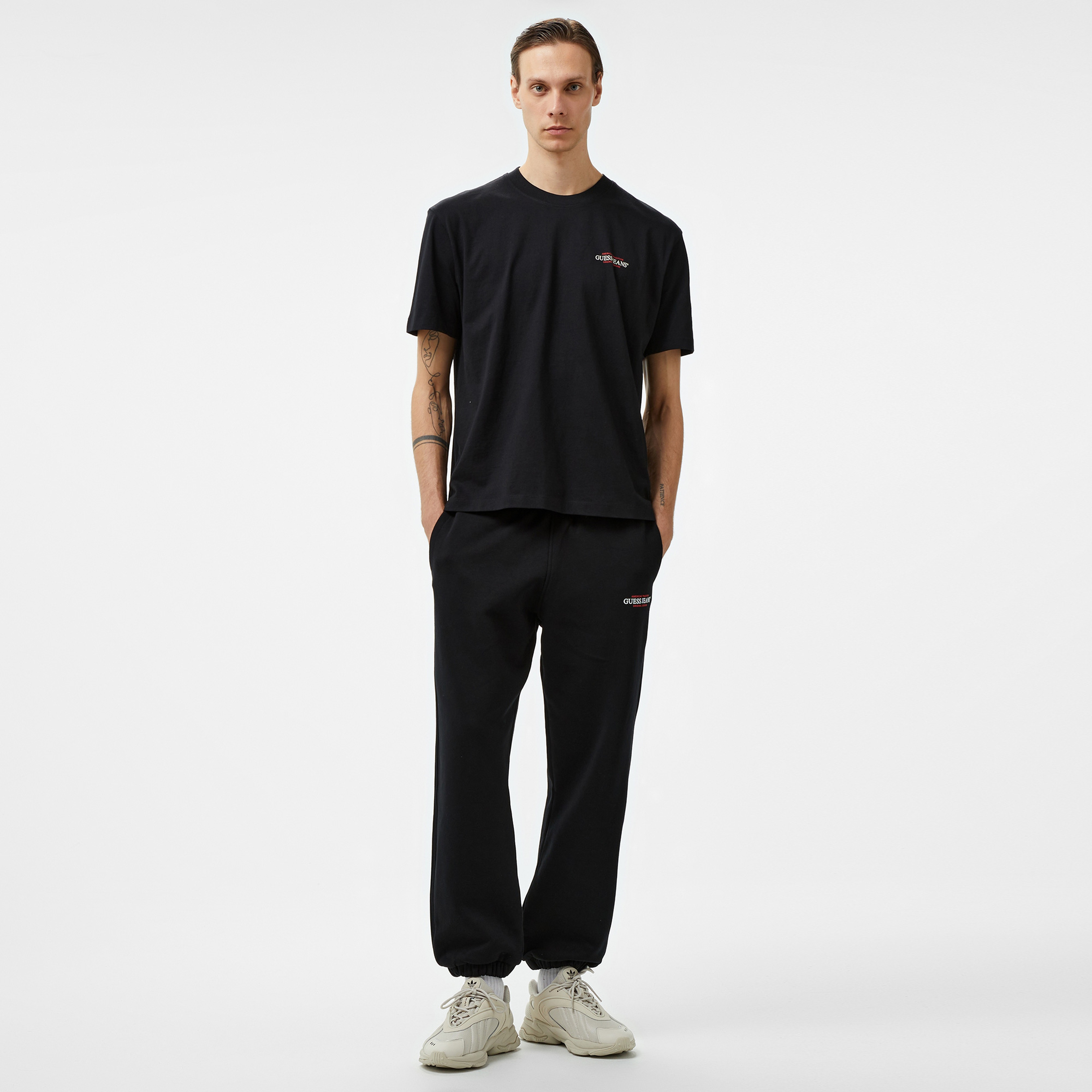 Guess American Mid Organic Heavy Jersey 205 Erkek Siyah T-Shirt