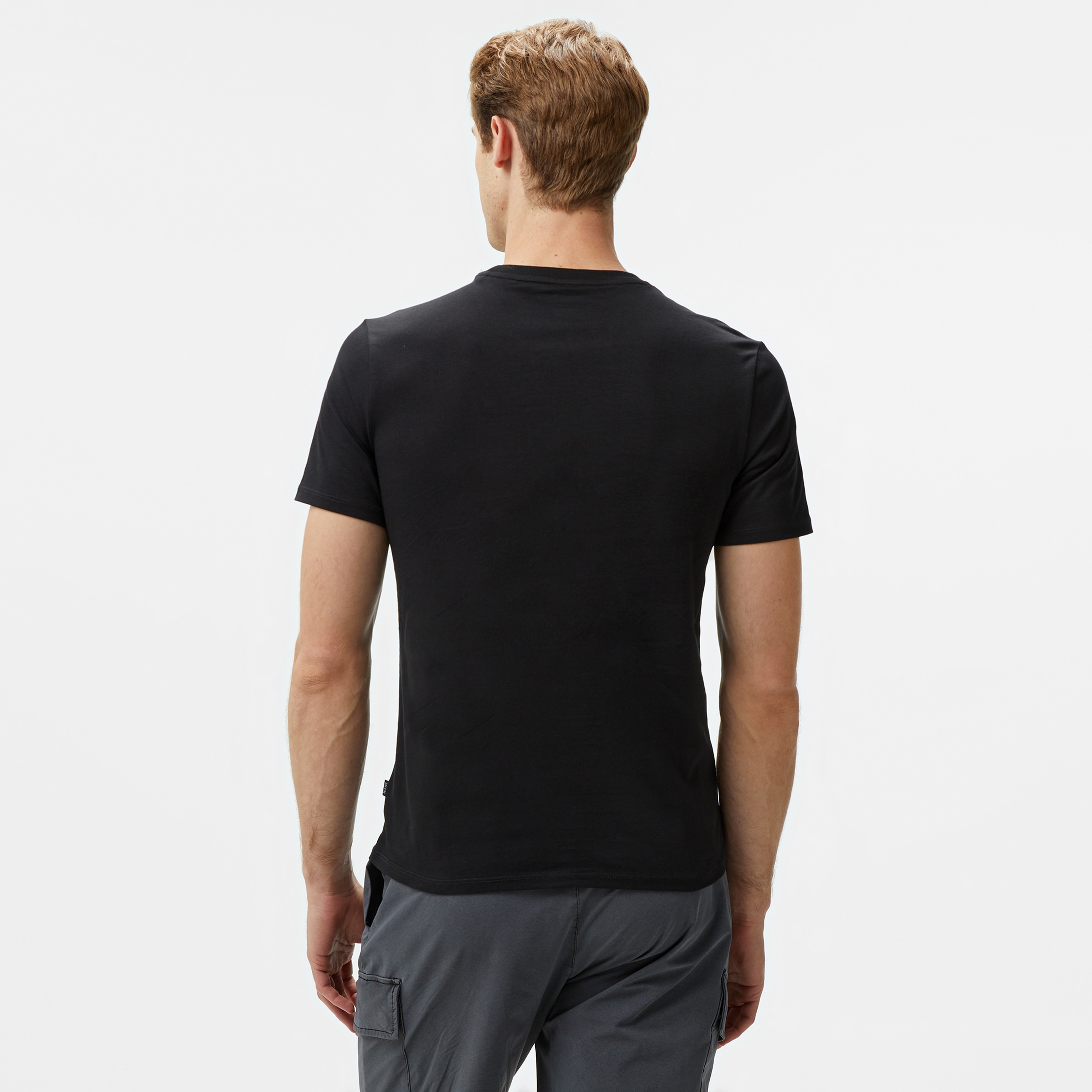 Guess Slim America Organic Cotton 160Gsm Erkek Siyah T-Shirt