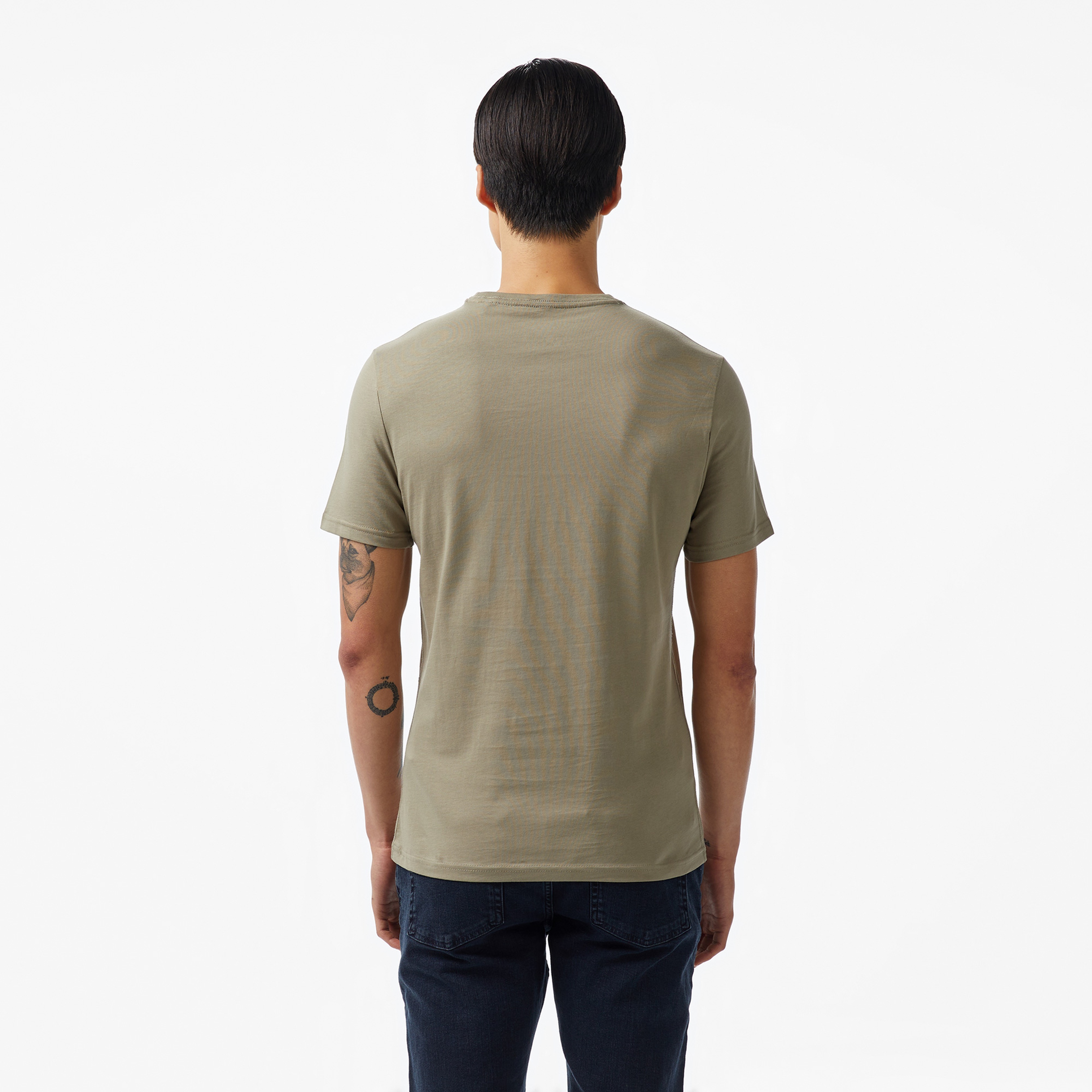 Guess Cn Triangle Mid Organiceam 180 Erkek Yeşil T-Shirt