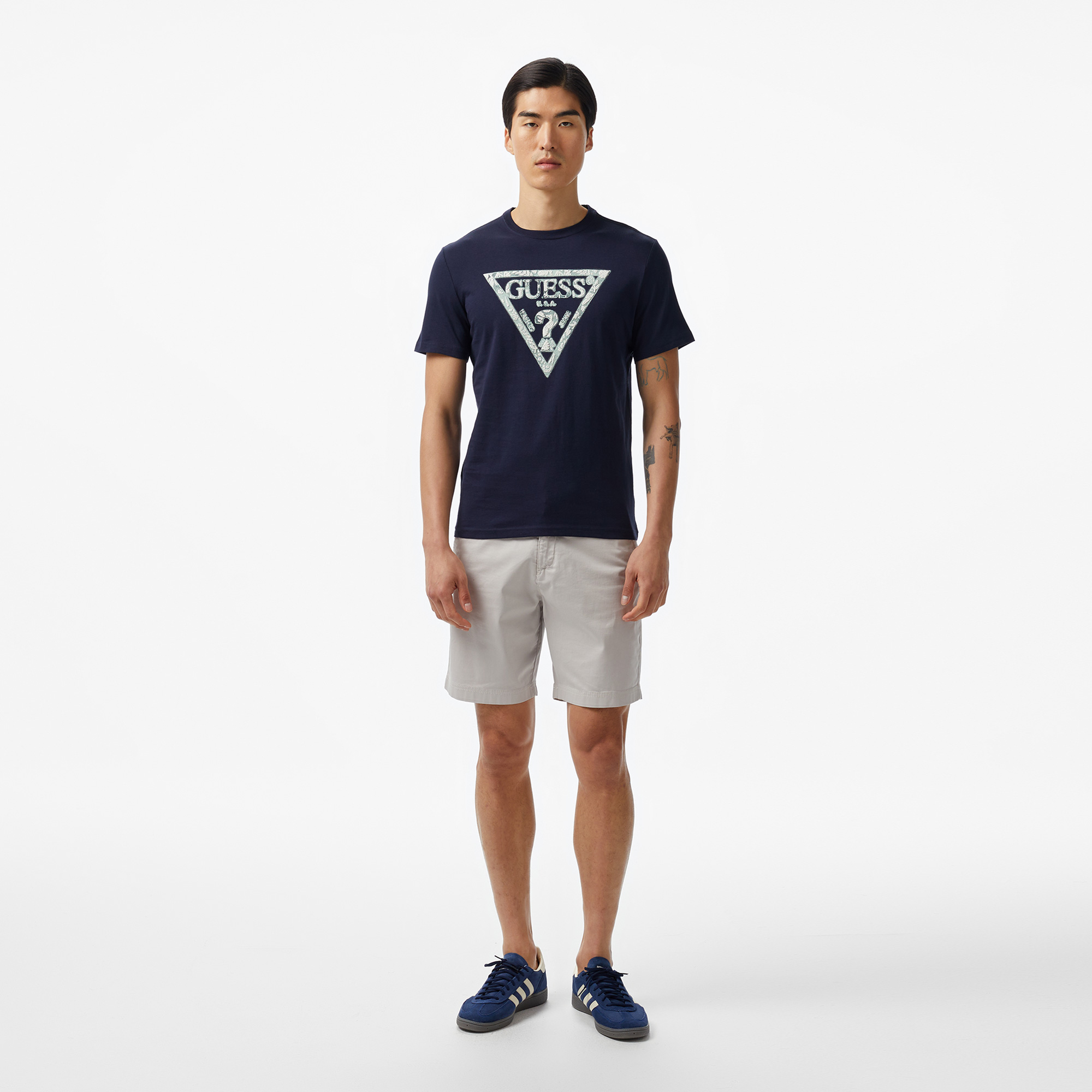Guess Triangle Mid Organic Stream 180 Erkek Lacivert T-Shirt