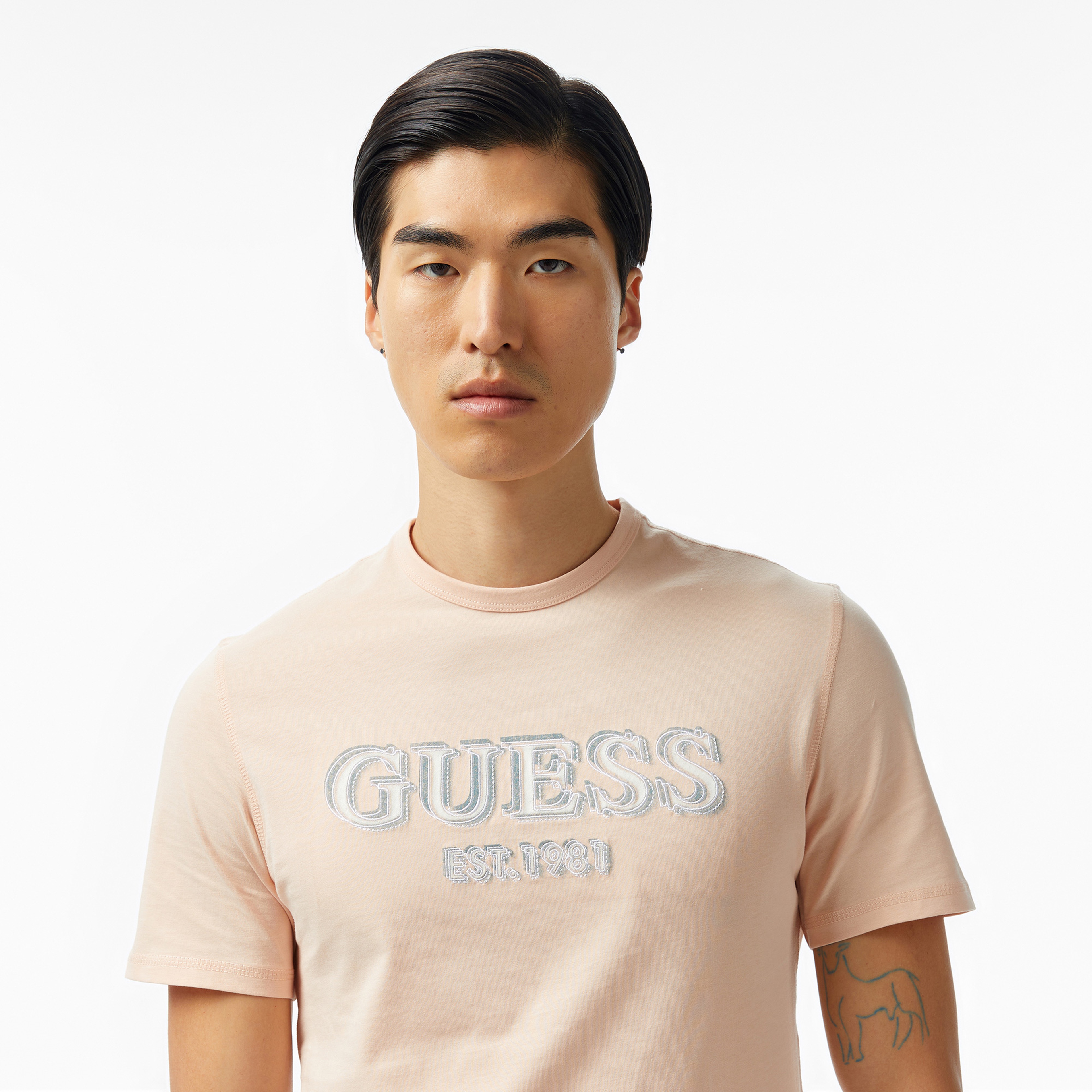 Guess Cn Logo Mid Organiceam 180 Erkek Turuncu T-Shirt