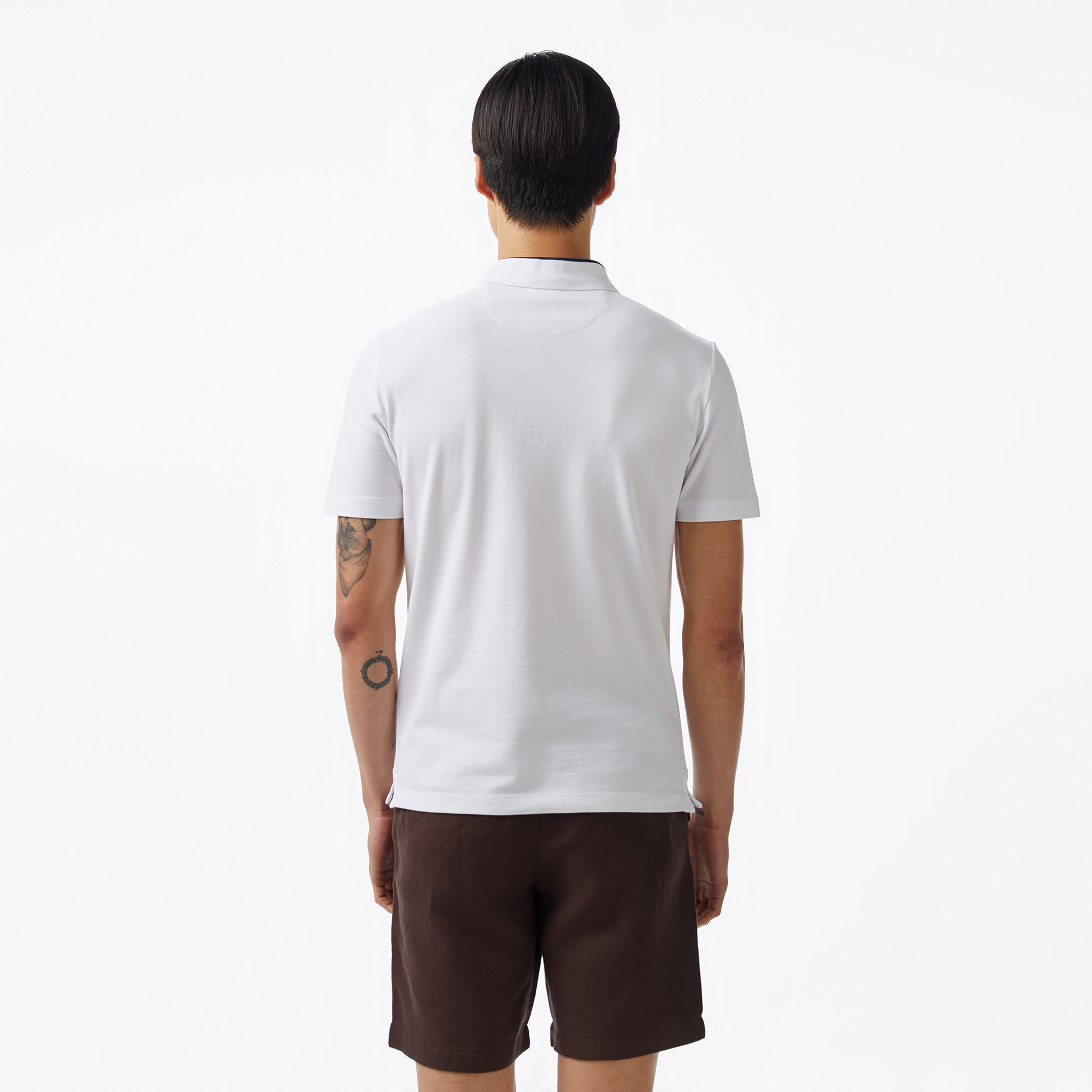Guess Lyle Mid Organicetch Piquet 230 Erkek Beyaz Polo