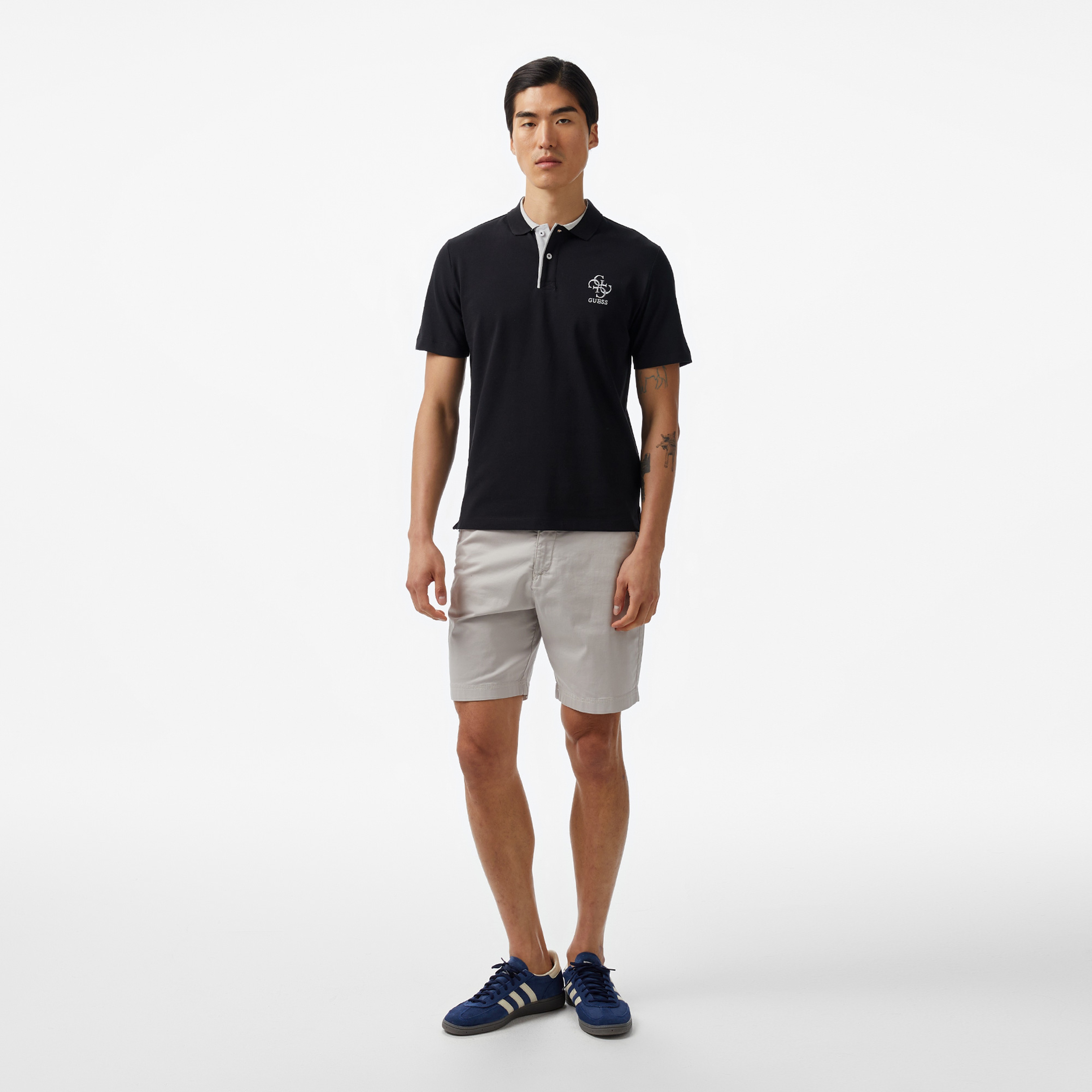 Guess Lyle Mid Organicetch Piquet 230 Erkek Siyah Polo