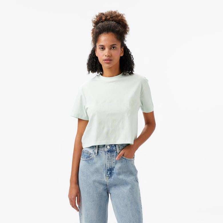 Guess Adele Crop Organic 160Gsm Kadın Yeşil T-Shirt