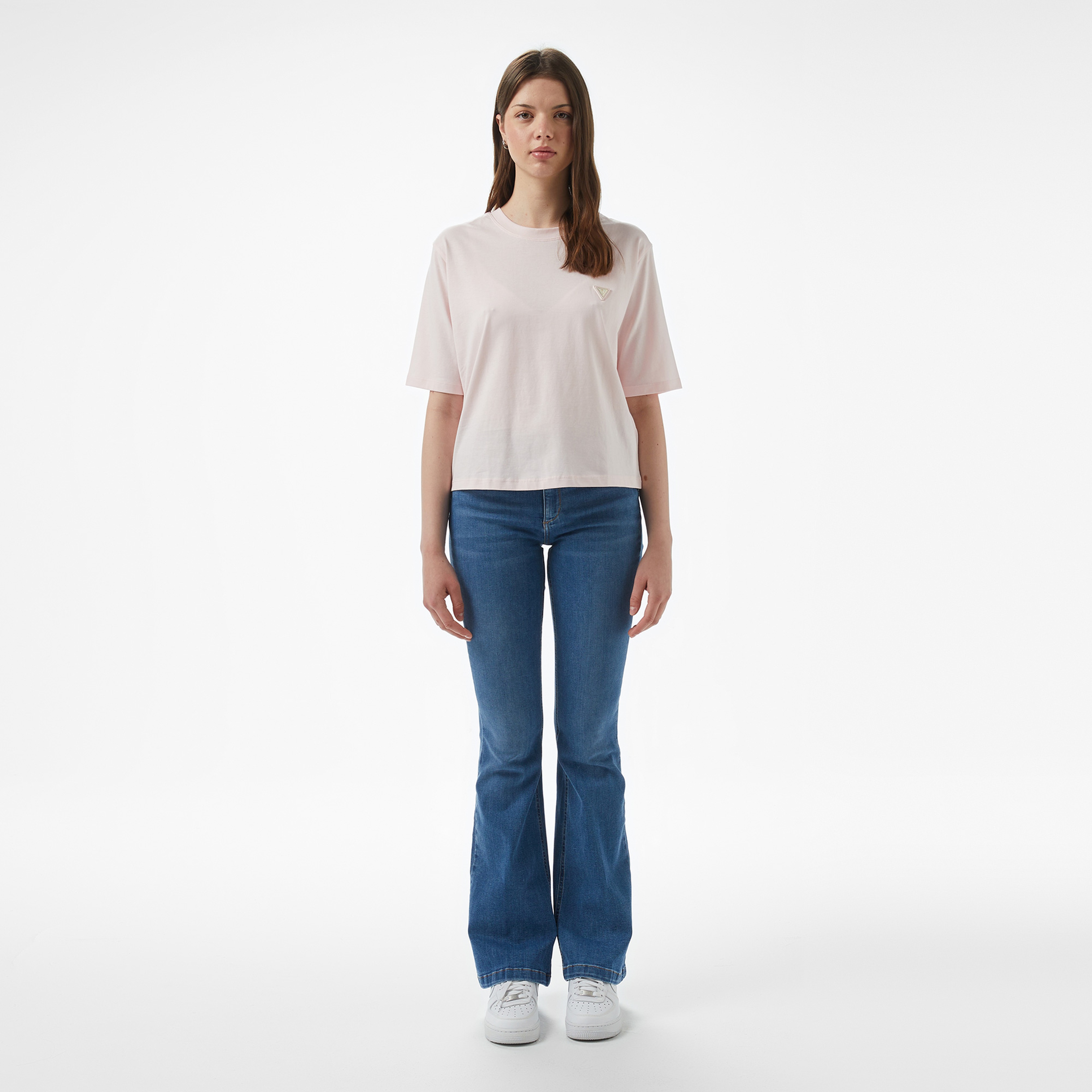 Guess Colette Boxy T Kadın Pembe T-Shirt