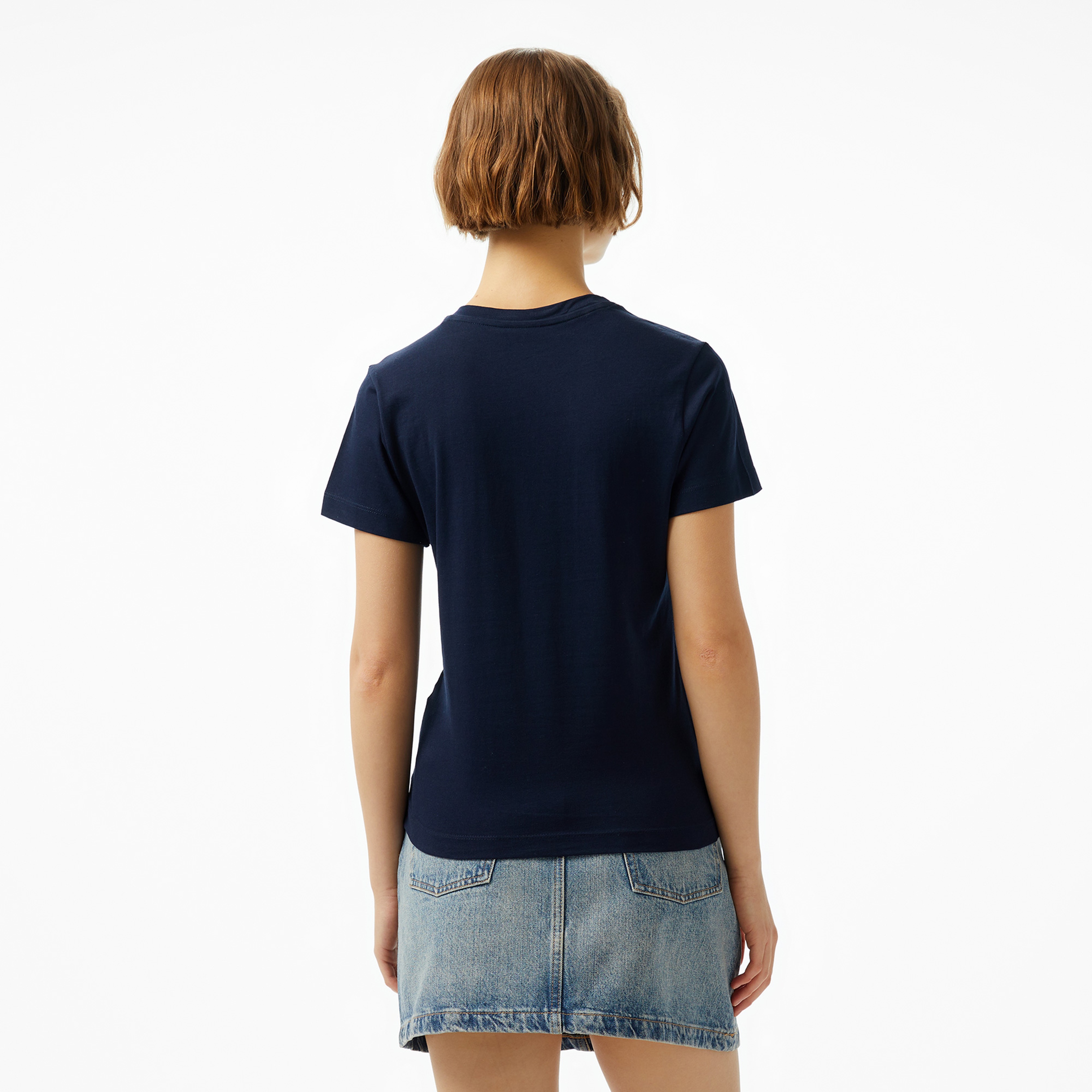 Guess Mid Organiceam 180 Kadın Lacivert T-Shirt