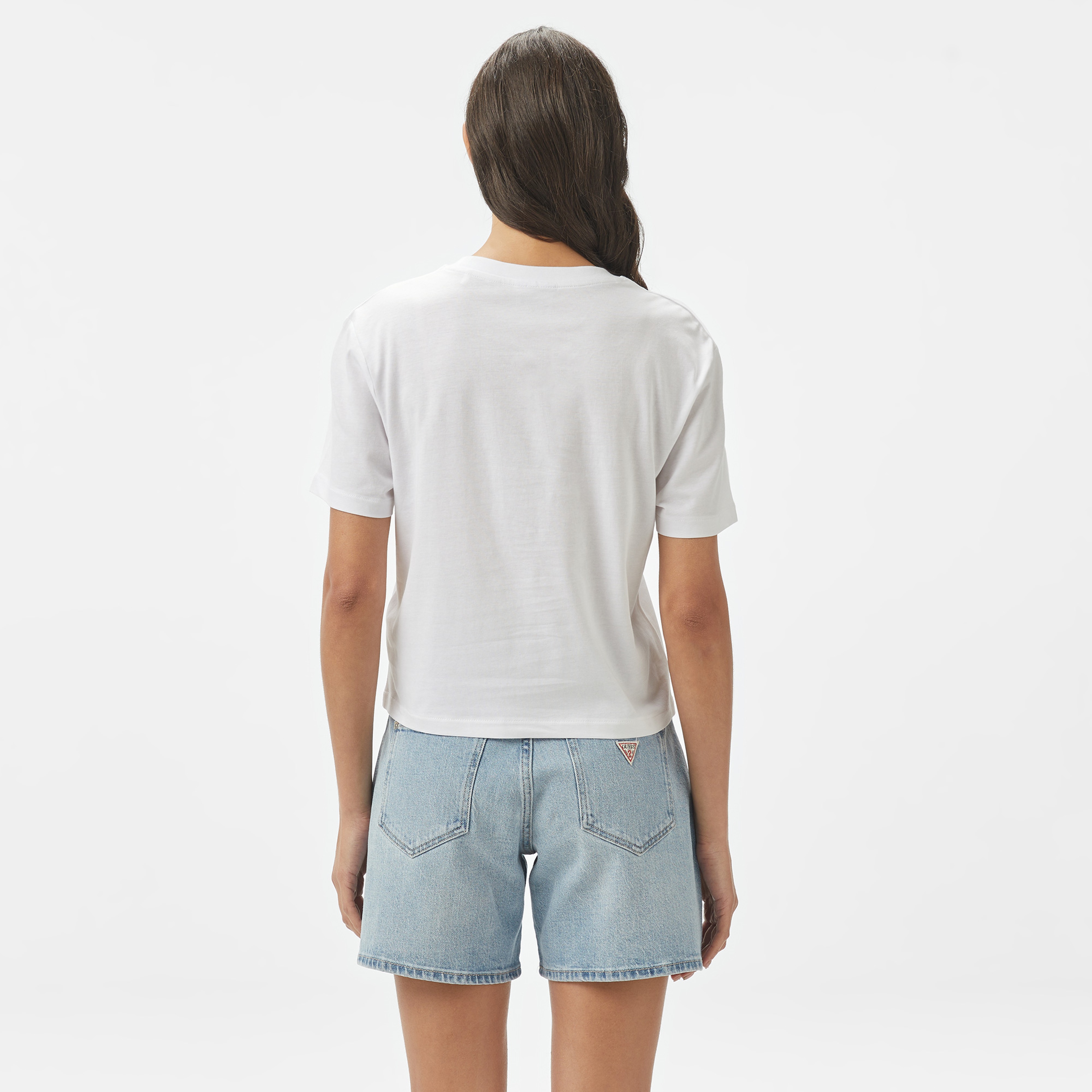 Guess Clematis Crop Kimono  Kadın Beyaz T-Shirt