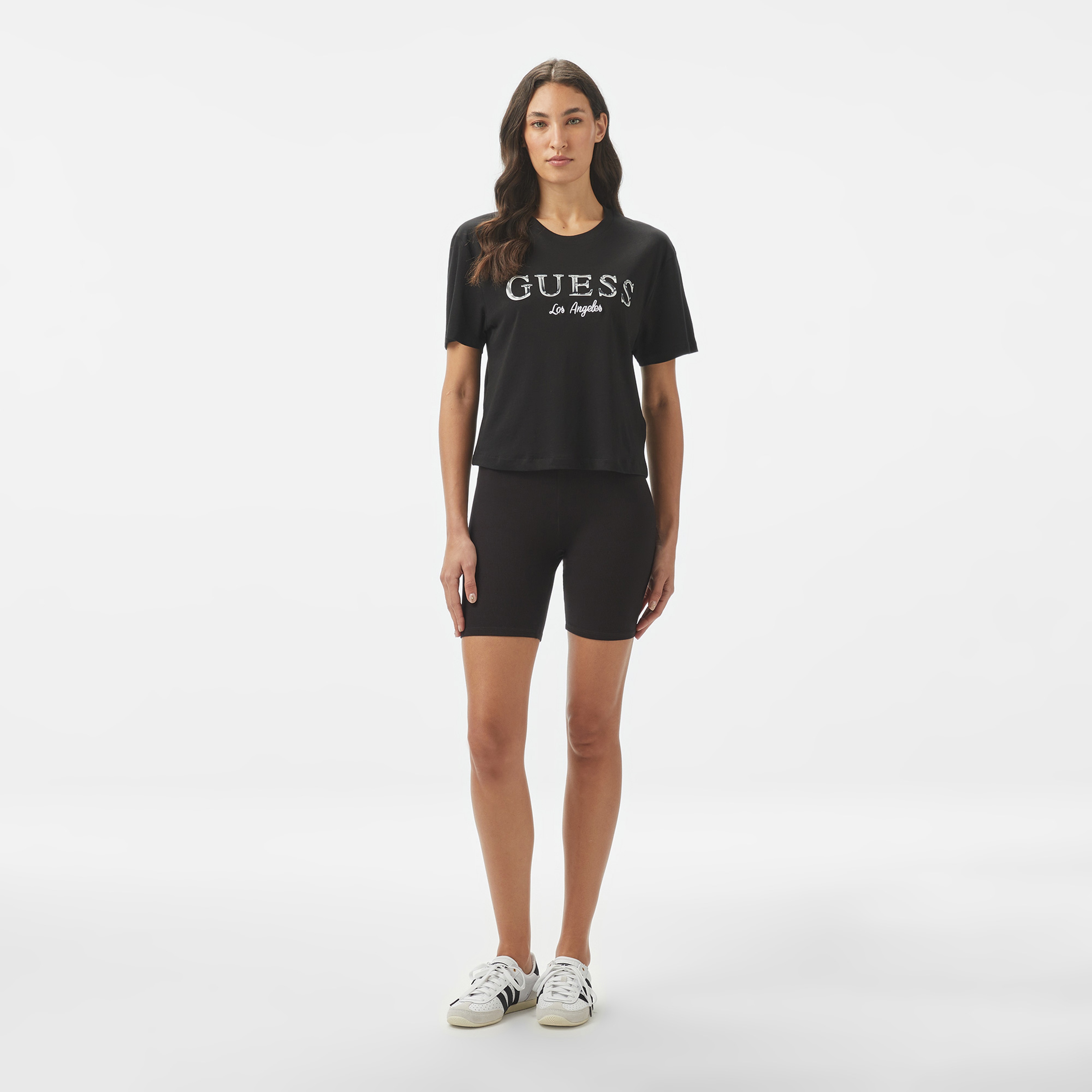 Guess Clematis Crop Kimono  Kadın Siyah T-Shirt