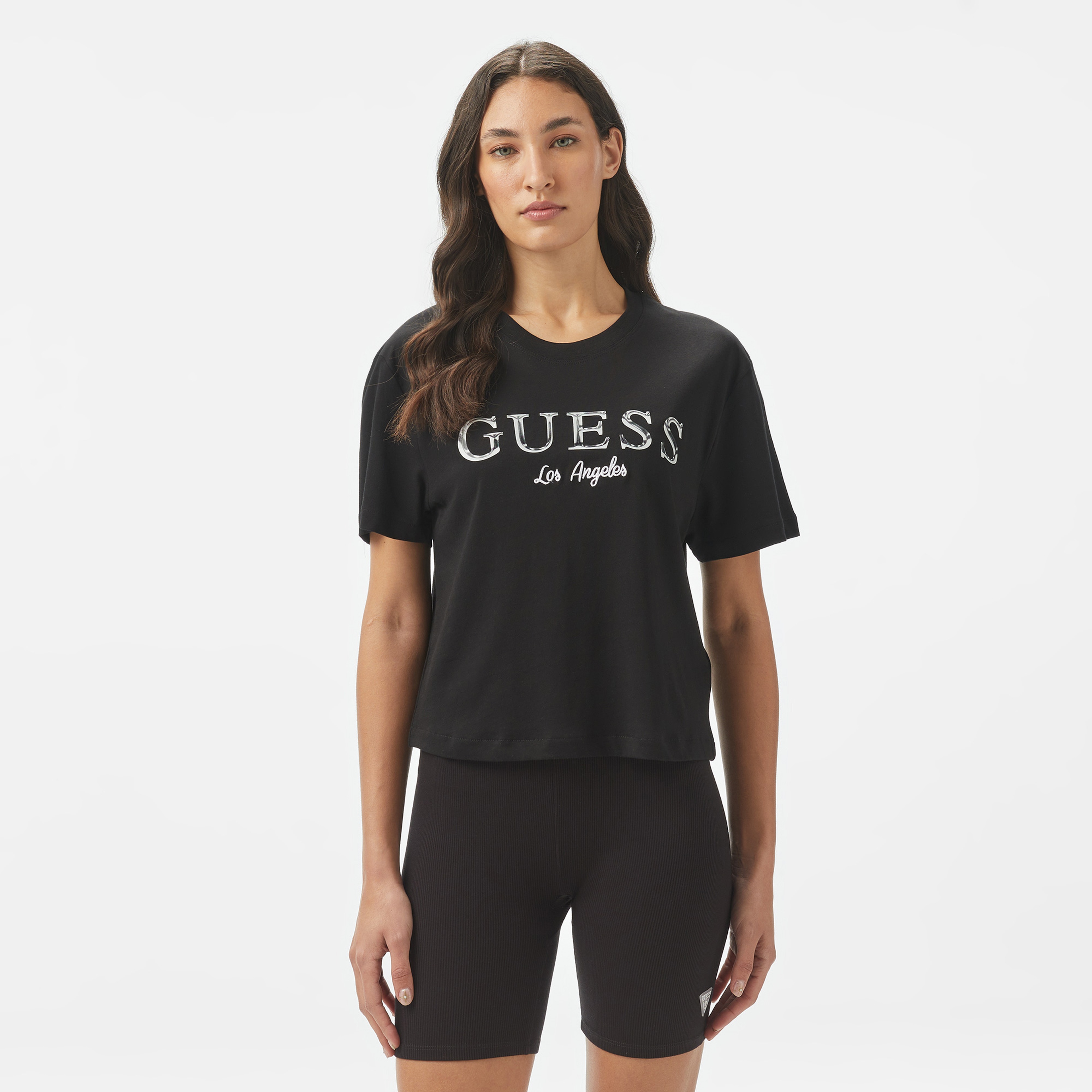 Guess Clematis Crop Kimono  Kadın Siyah T-Shirt