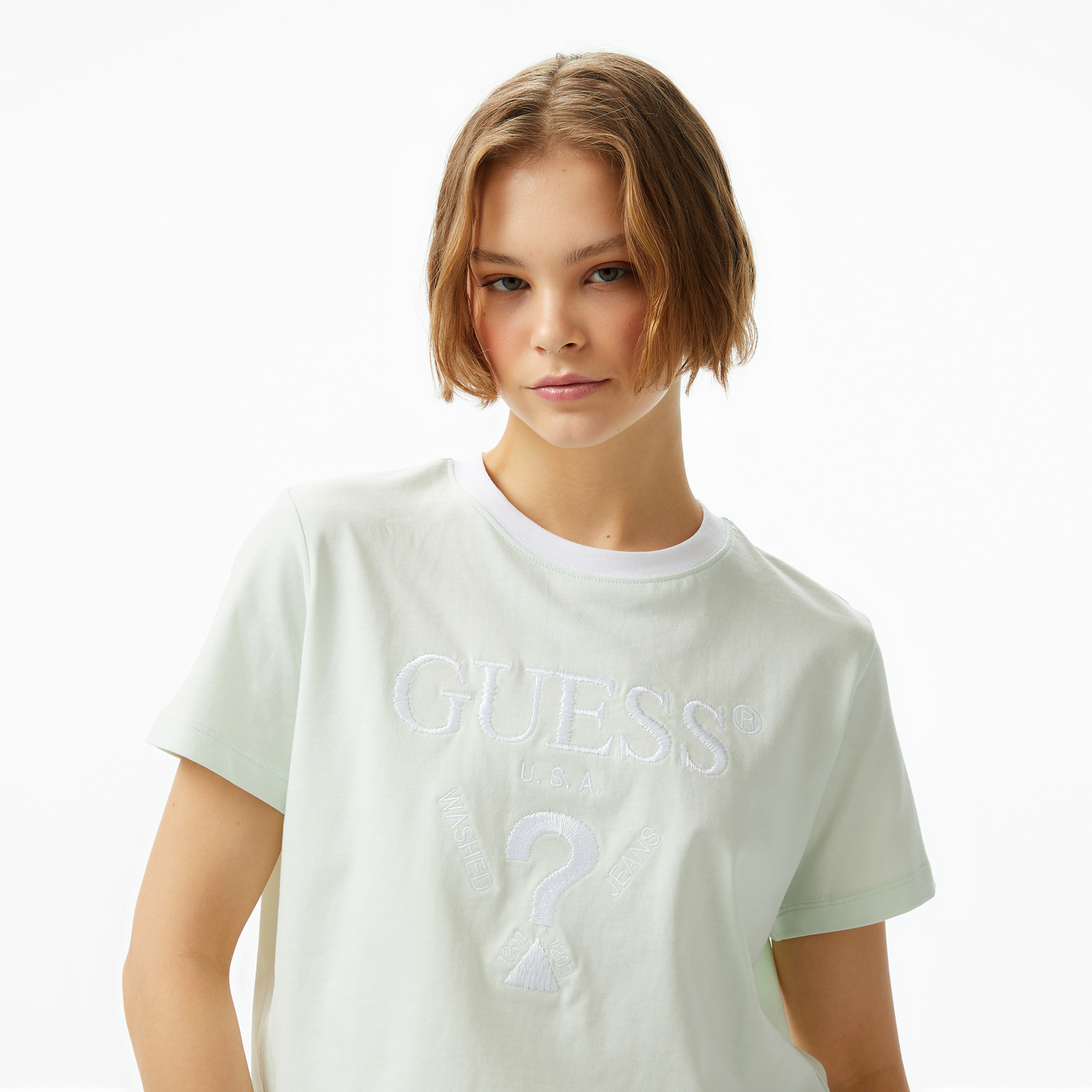 Guess Filanta Crop Mid Organiceam 180 Kadın Yeşil T-Shirt