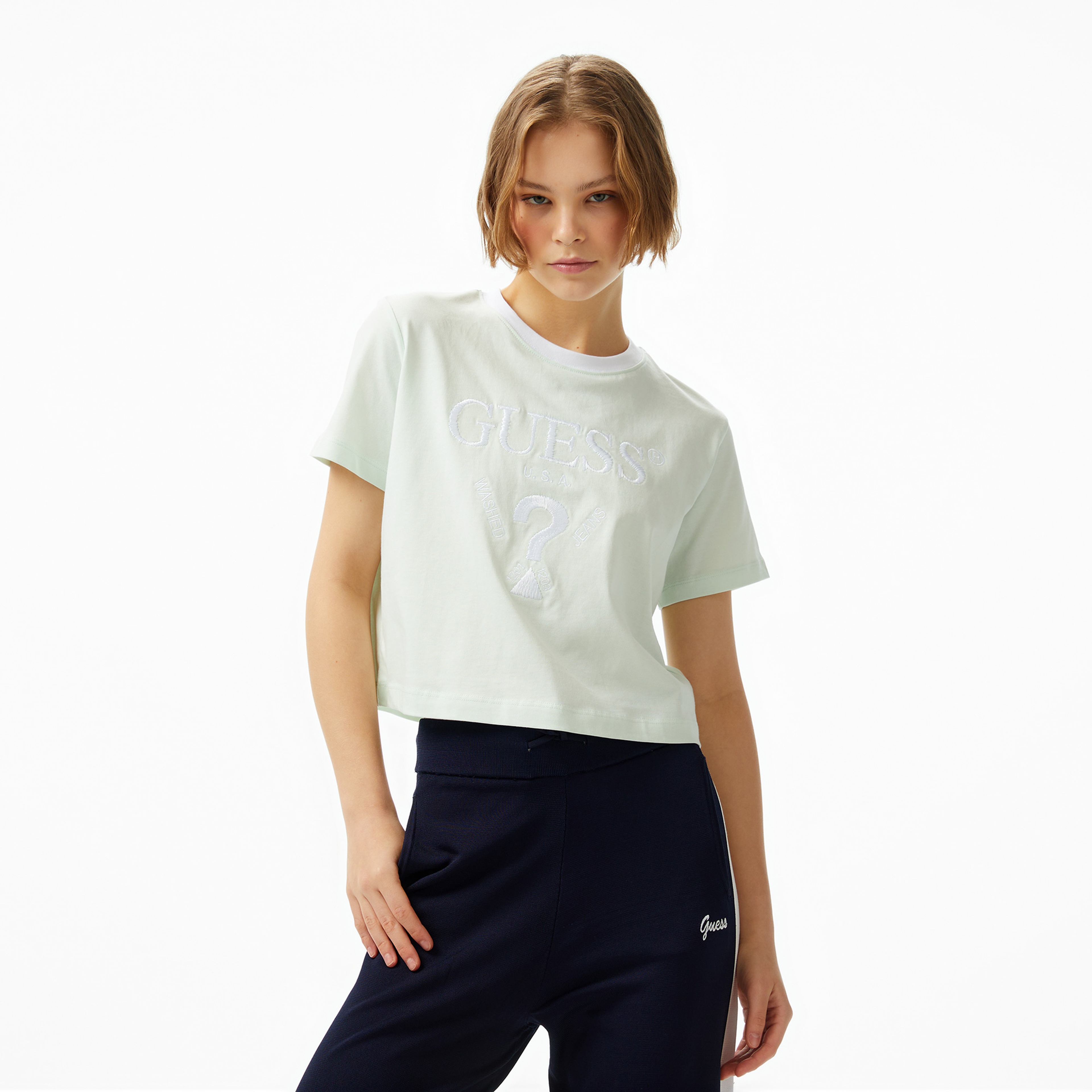 Guess Filanta Crop Mid Organiceam 180 Kadın Yeşil T-Shirt