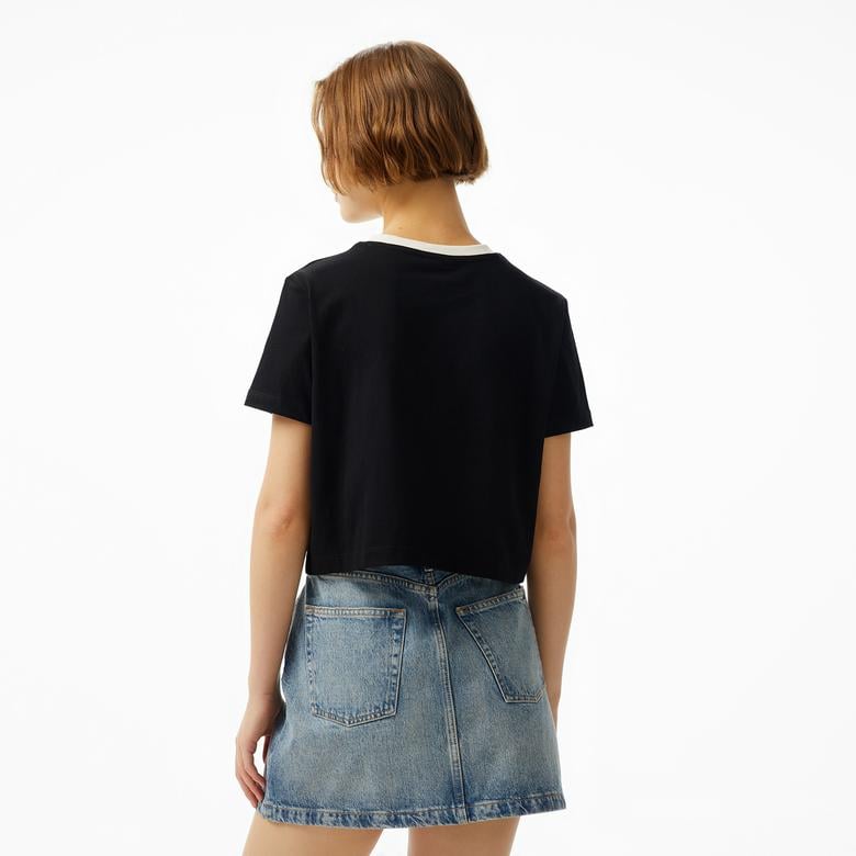 Guess Filanta Crop Mid Organic Stream 180 Kadın Siyah T-Shirt