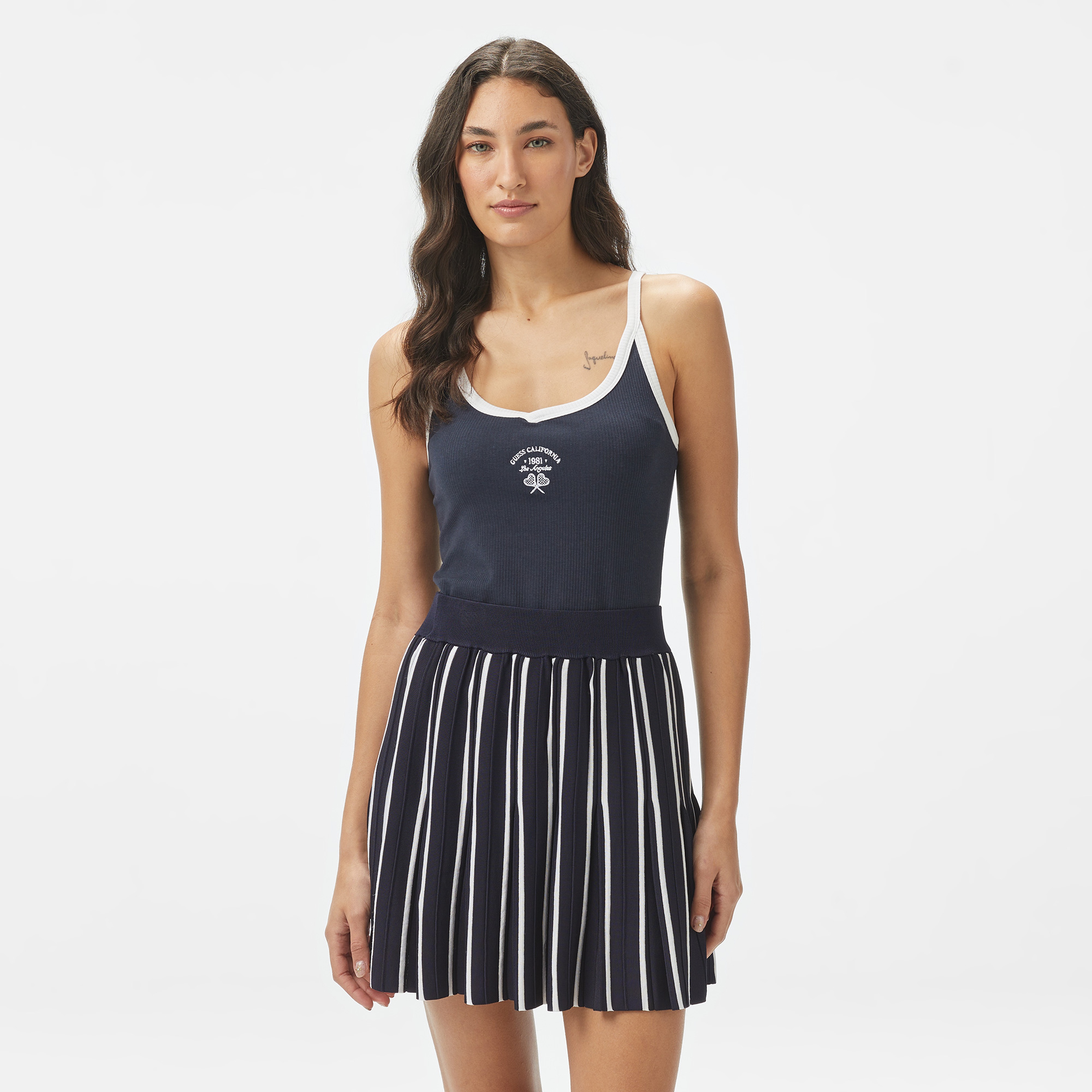 Guess Marigold Rib Active Eco Viscose Rib Kadın Lacivert Top