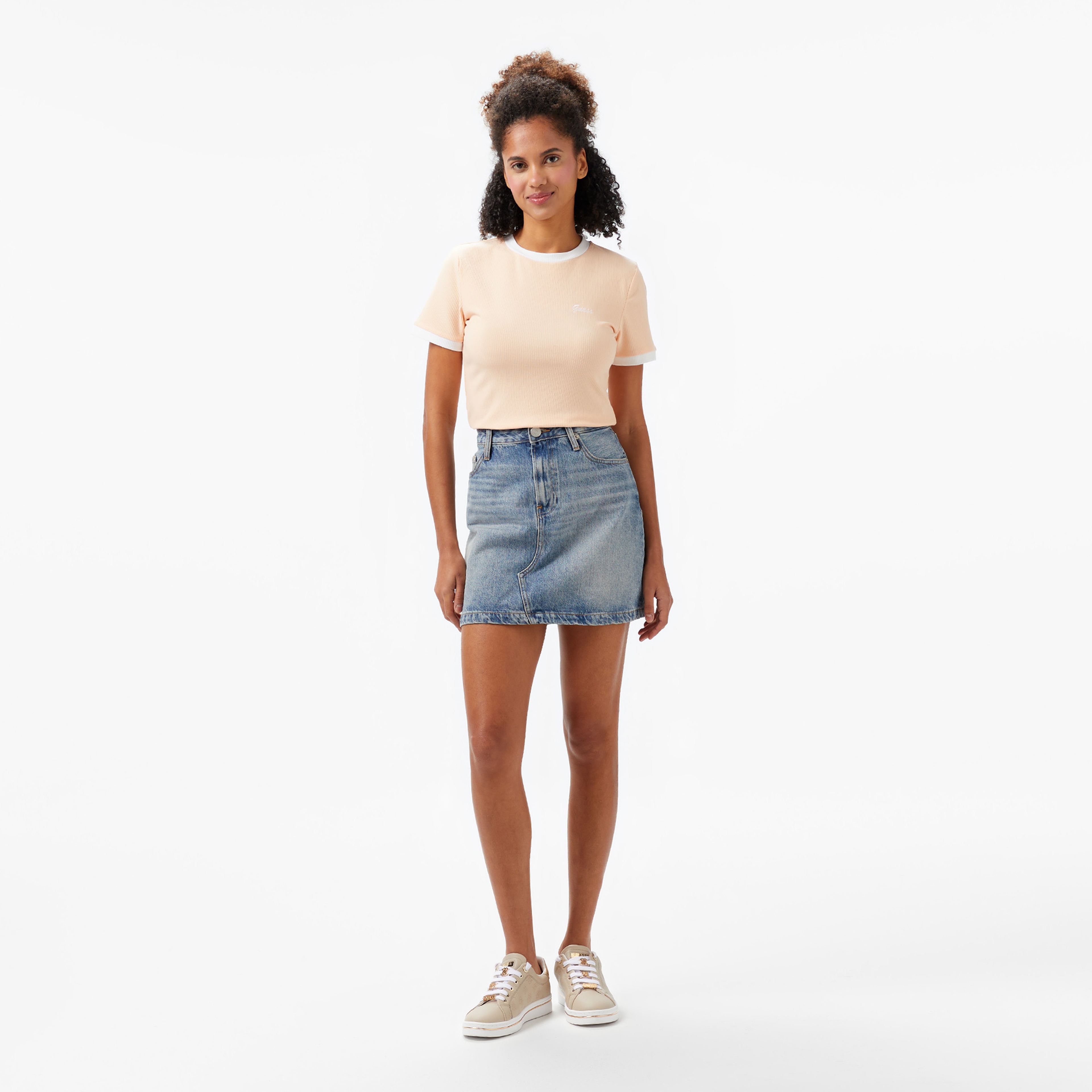 Guess Marigold Rib Eco Viscose Rib Kadın Pembe Top