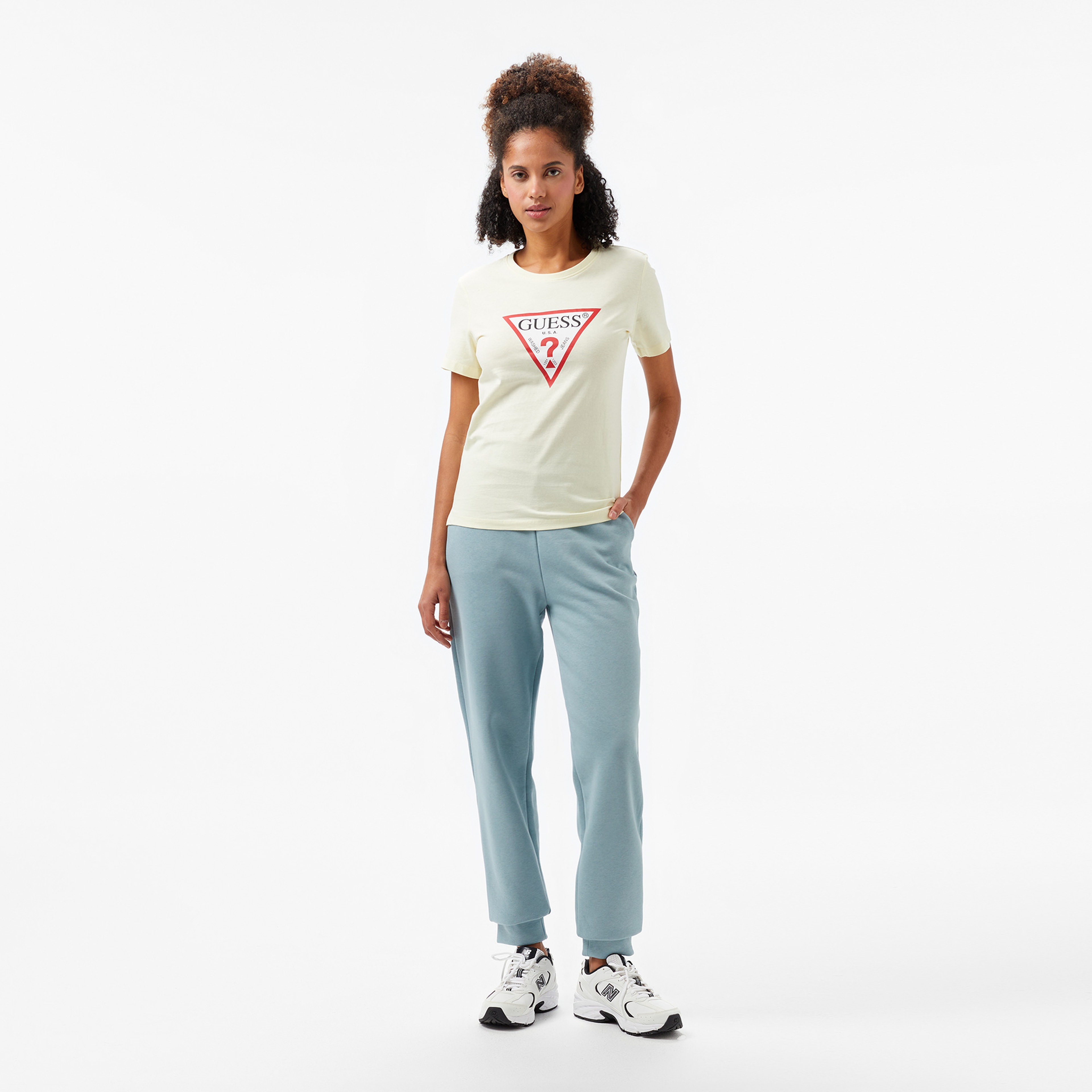 Guess Cn Original Mid Organiceam 180 Kadın Sarı T-Shirt