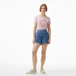 Guess Cn Original Mid Organiceam 180 Kadın Mor T-Shirt