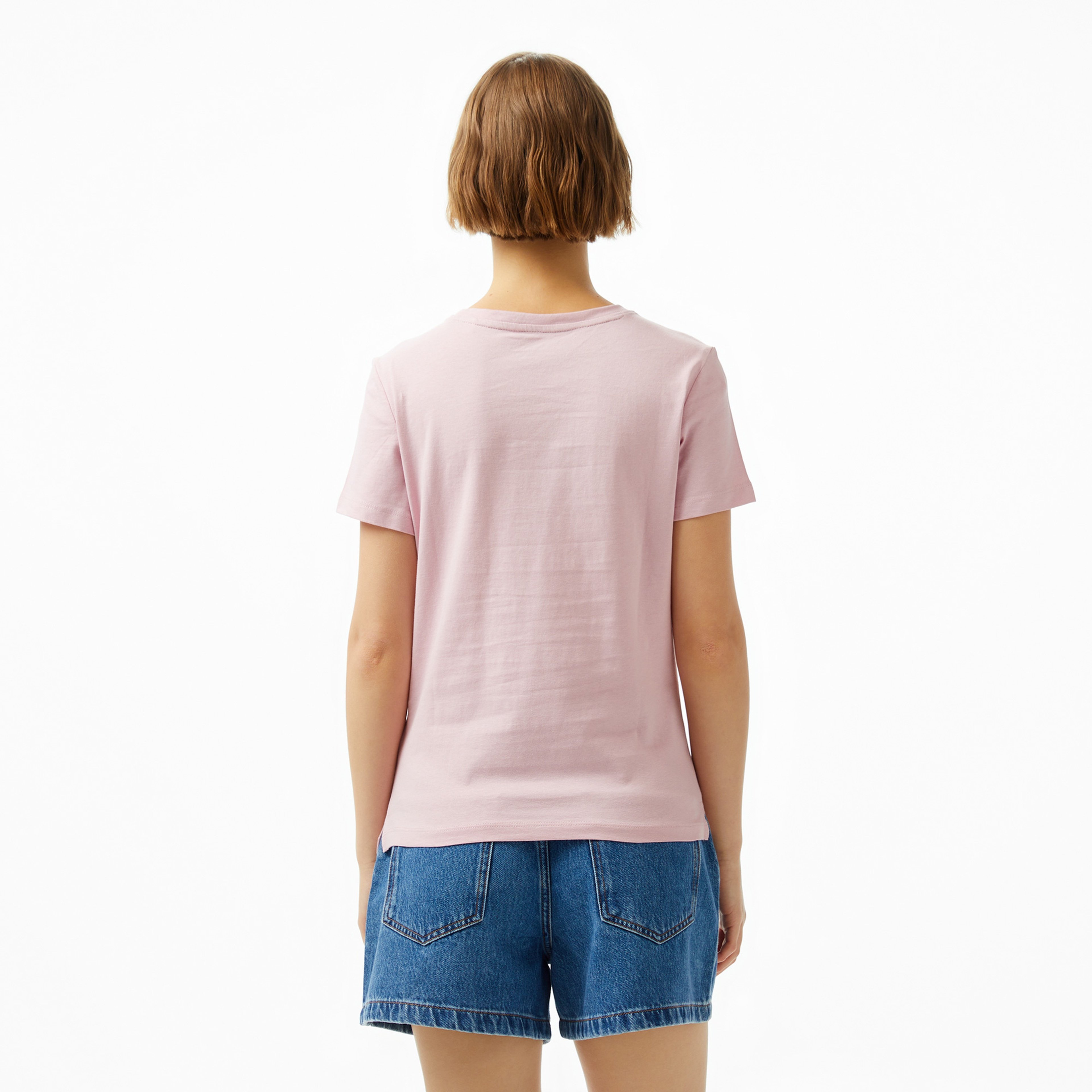 Guess Cn Original Mid Organiceam 180 Kadın Mor T-Shirt