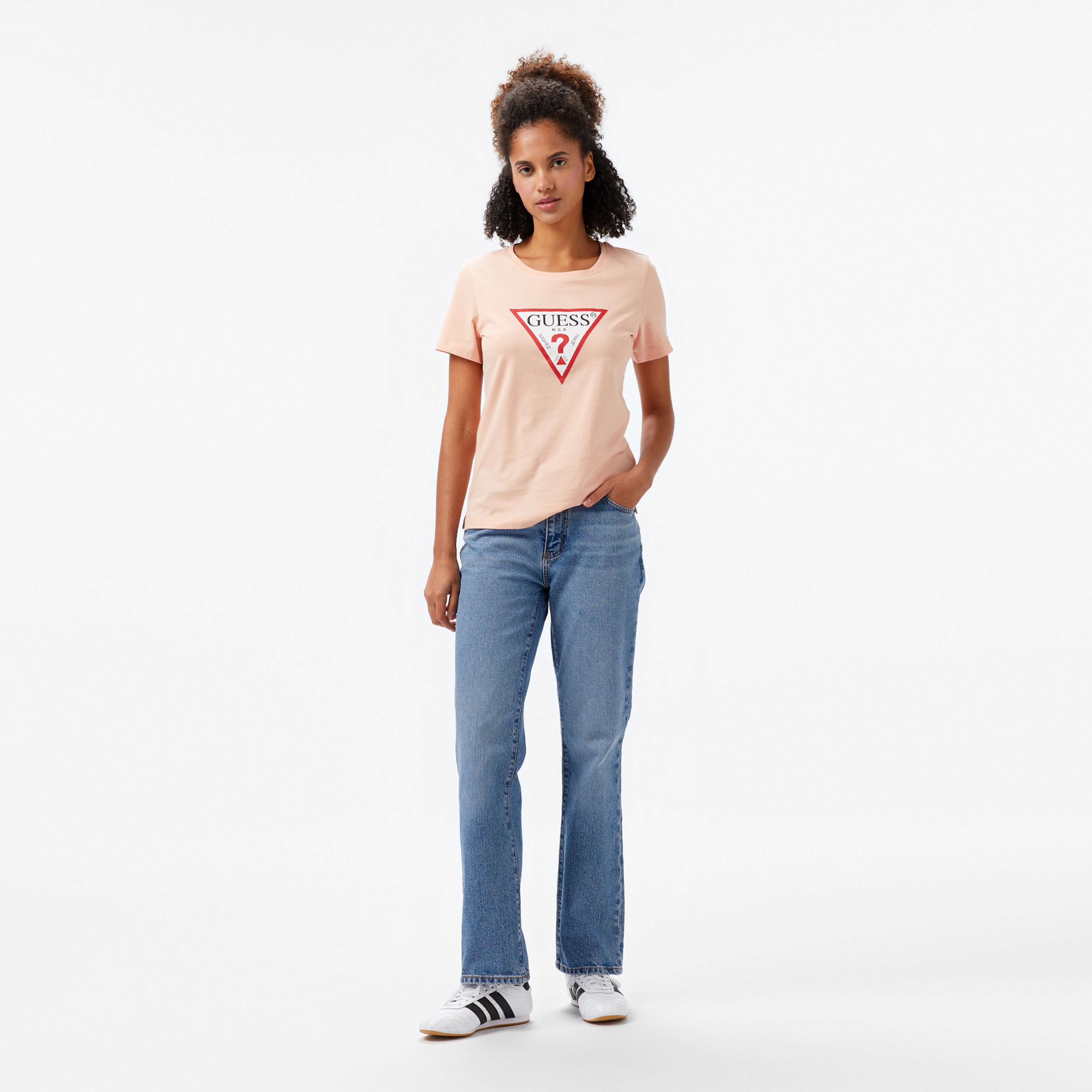 Guess Cn Original Mid Organiceam 180 Kadın Pembe T-Shirt