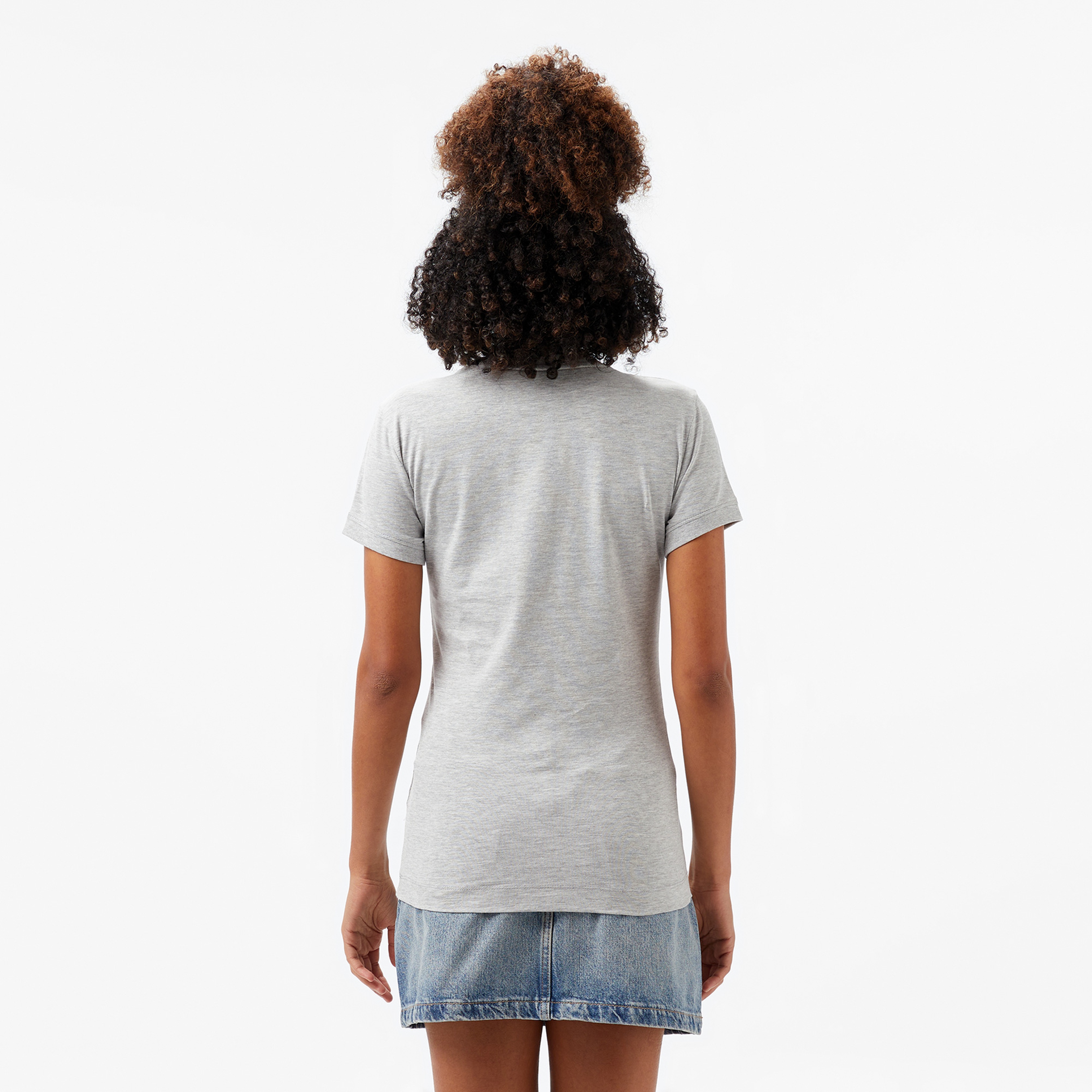 Guess Cn Mini Triangle Mid Organicetch 180 Kadın Gri T-Shirt