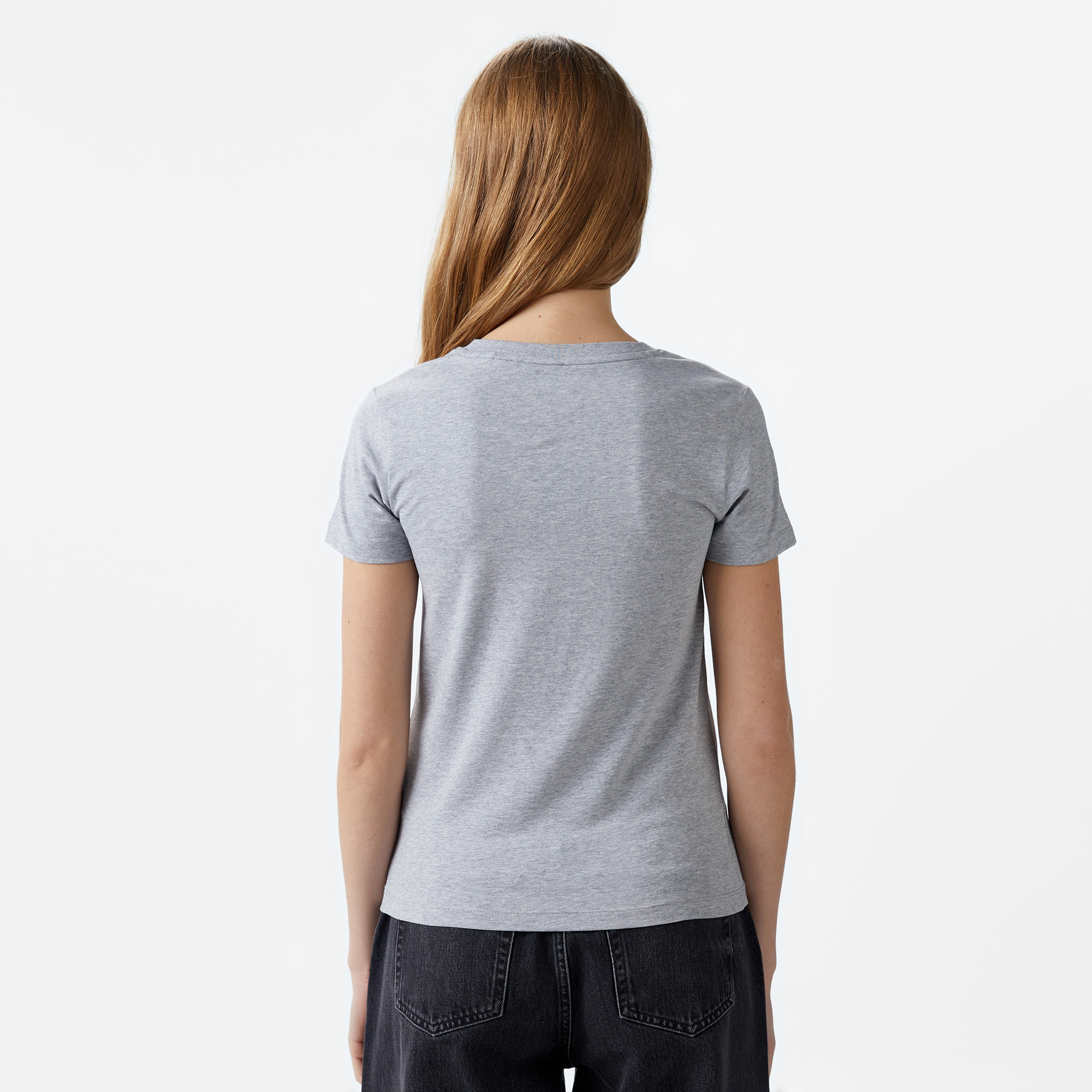 Guess Slim Mini Mid Organic Stretch Jersey 180 Kadın Mavi T-Shirt
