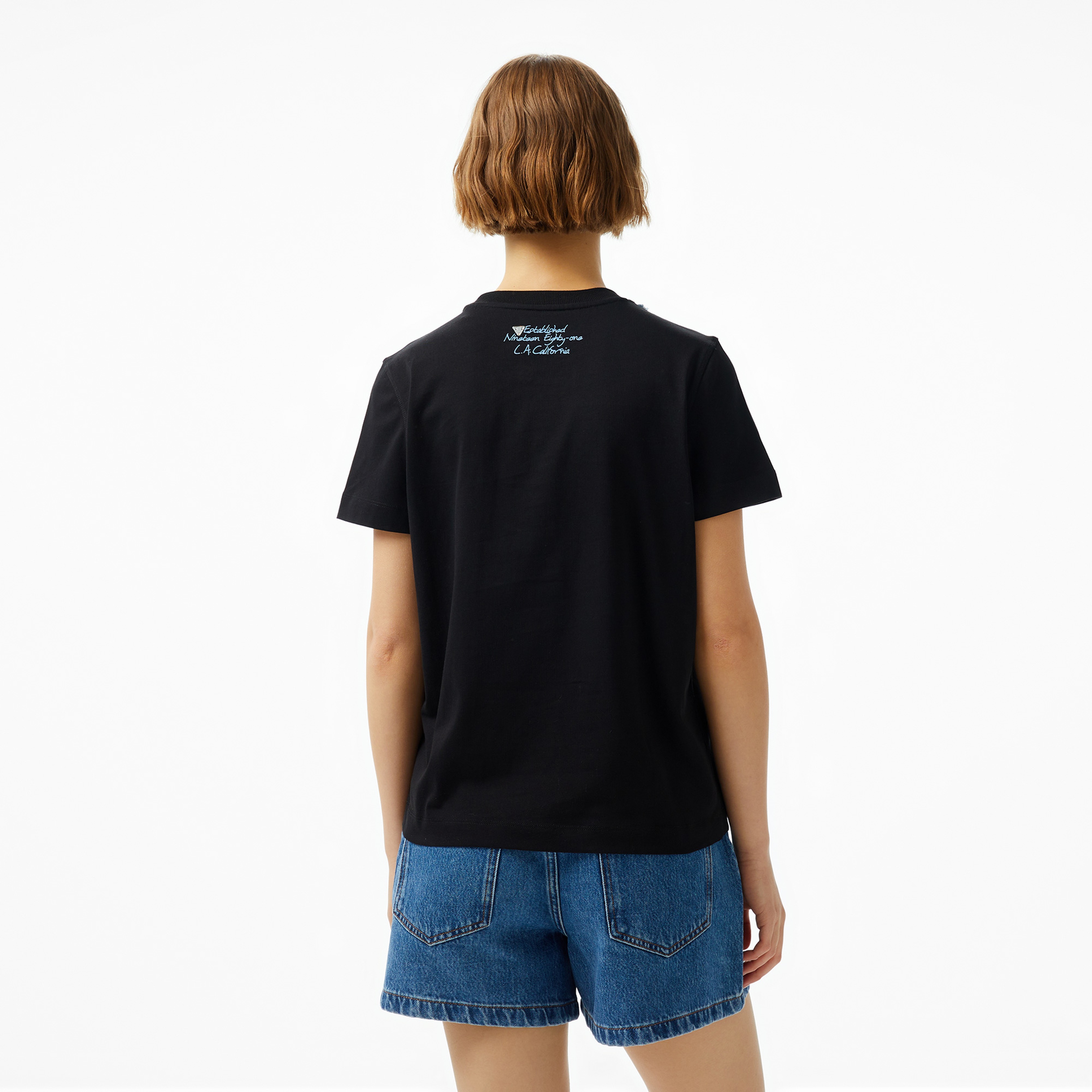 Guess Chain Mid Organic Stream 180 Kadın Siyah T-Shirt