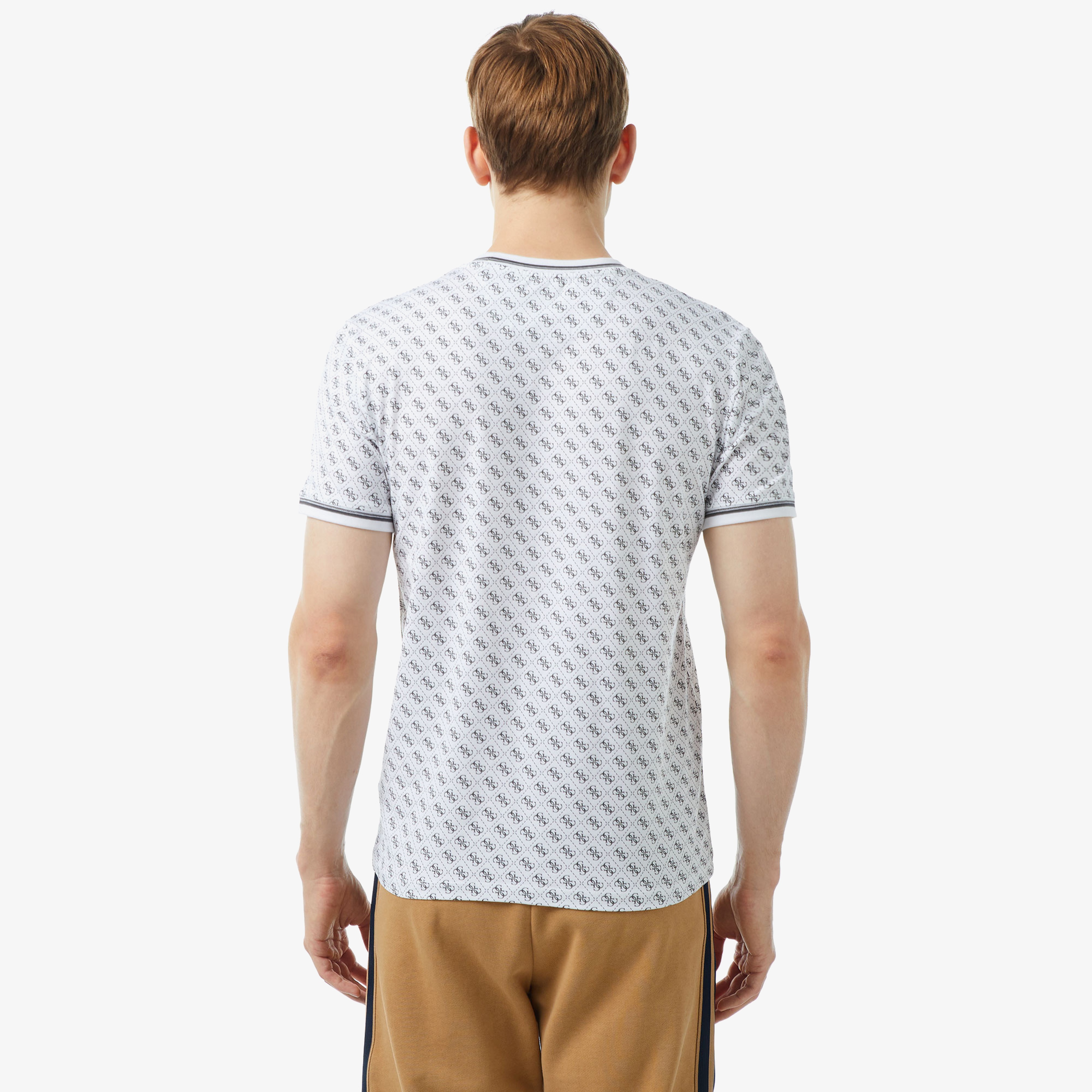 Guess Marshall Mid Organic Stretch Jersey 180 Erkek Beyaz T-Shirt