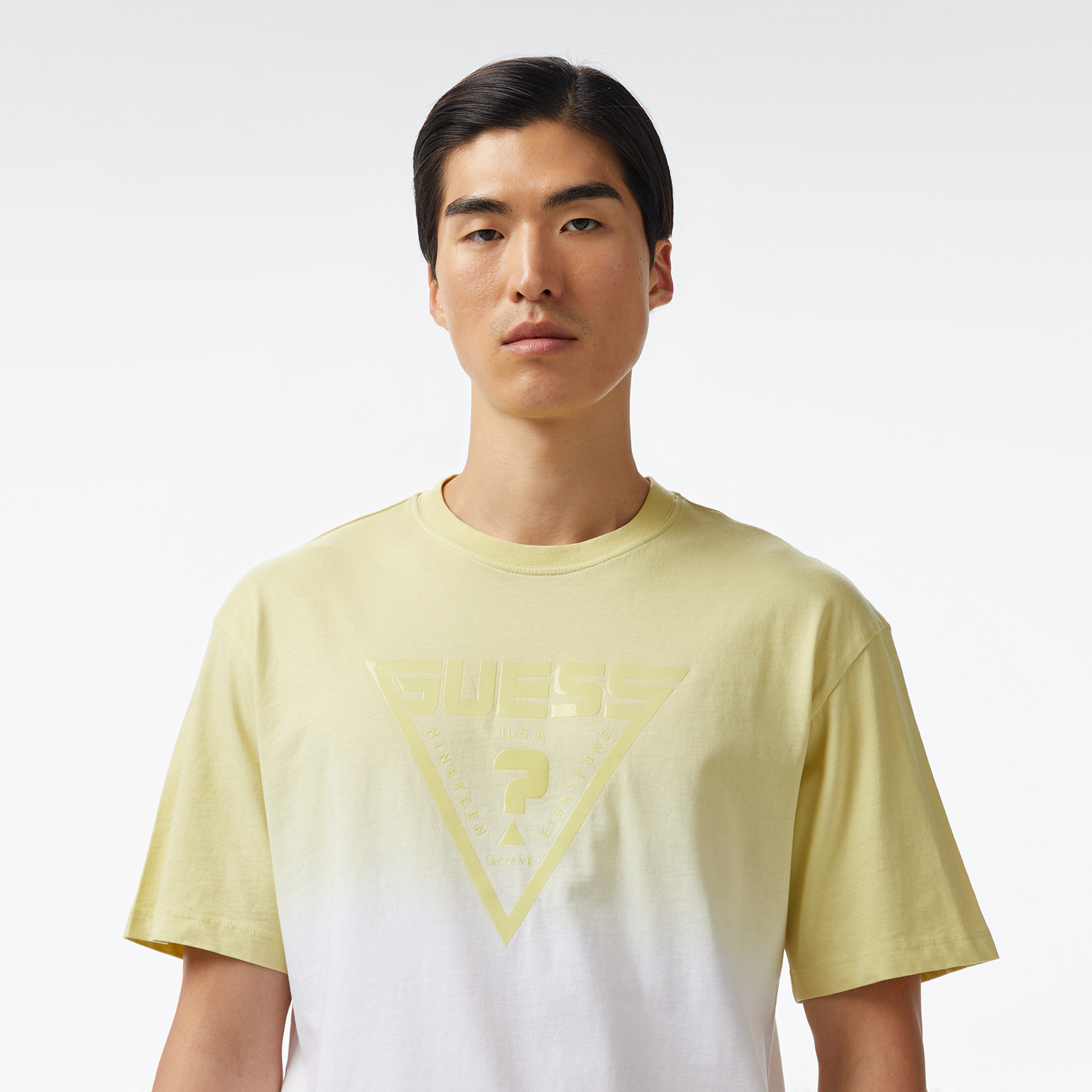 Guess Slug Cn Mid Organiceam 180 Erkek Sarı T-Shirt