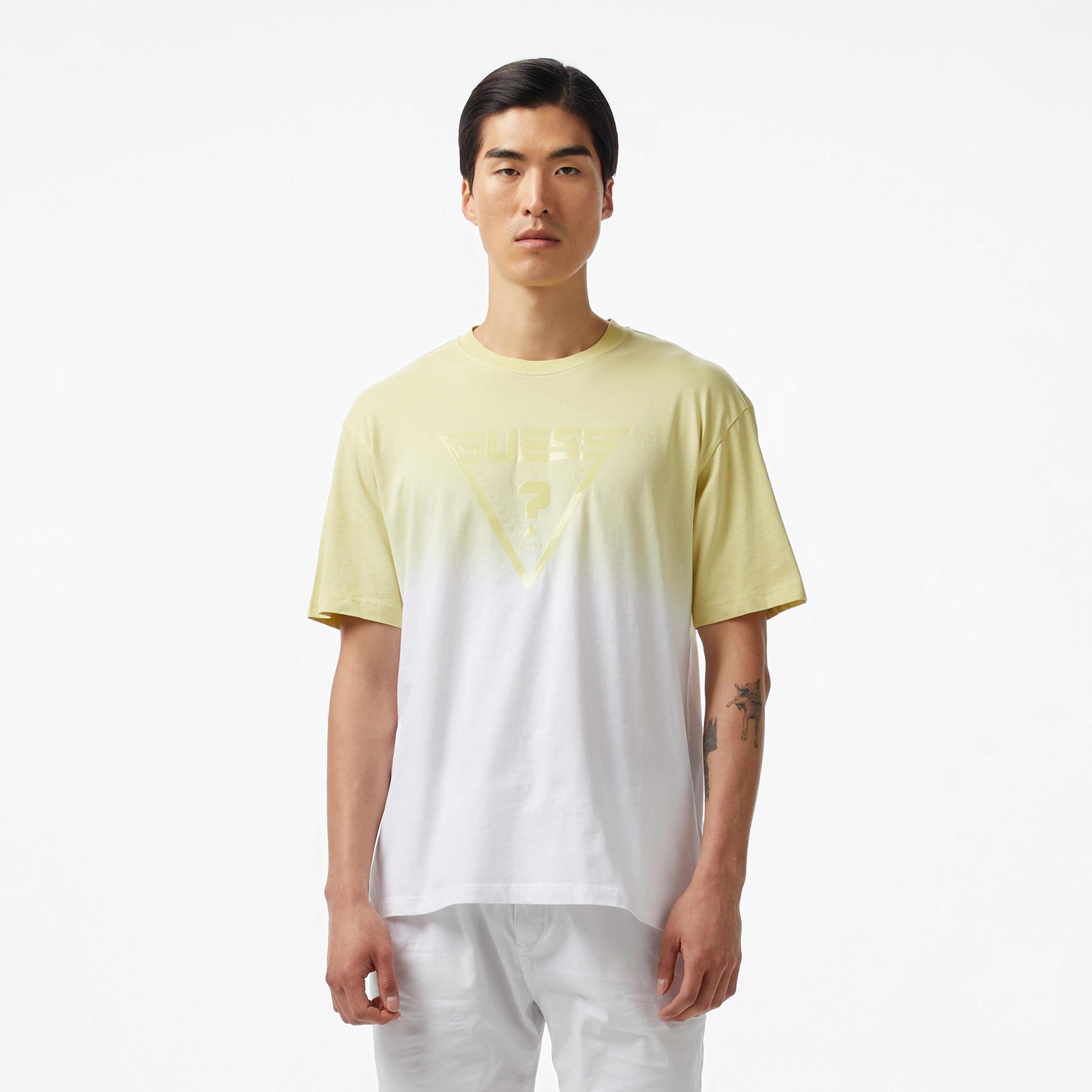Guess Slug Cn Mid Organiceam 180 Erkek Sarı T-Shirt