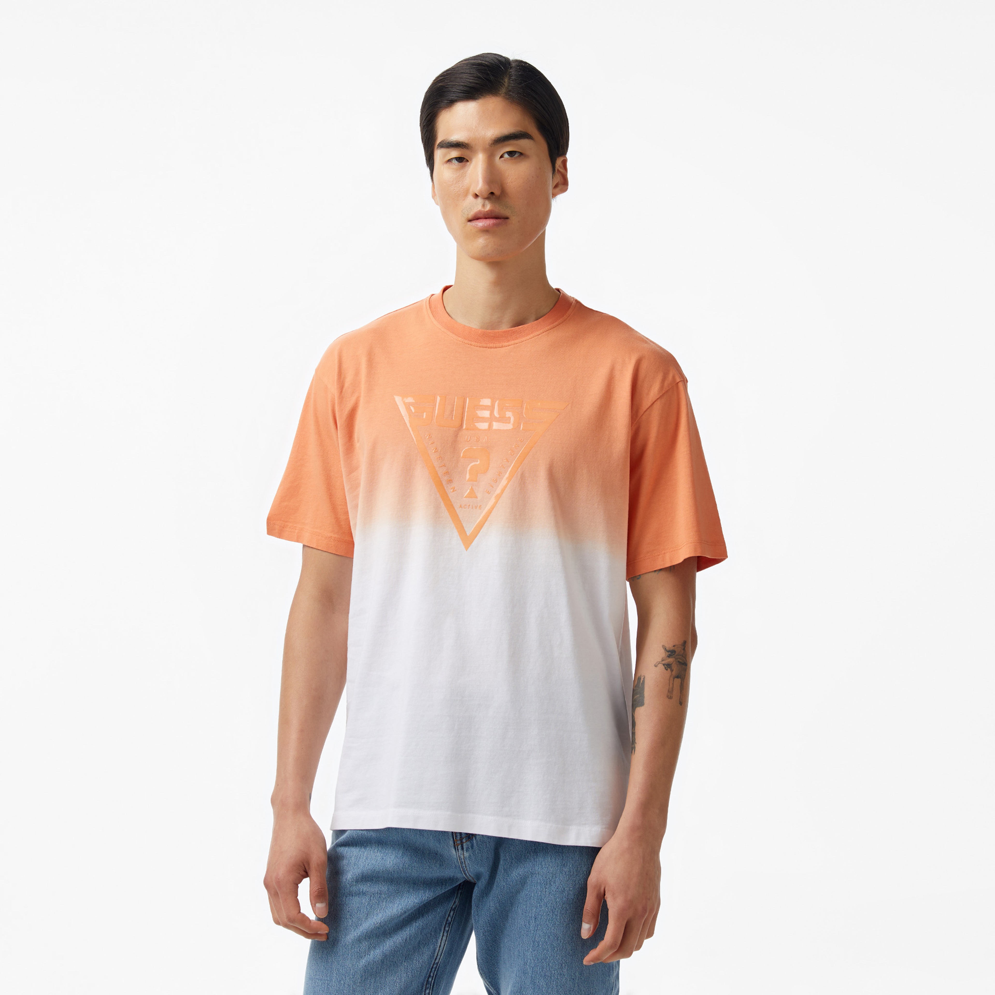 Guess Slug Cn Mid Organiceam 180 Erkek Turuncu T-Shirt