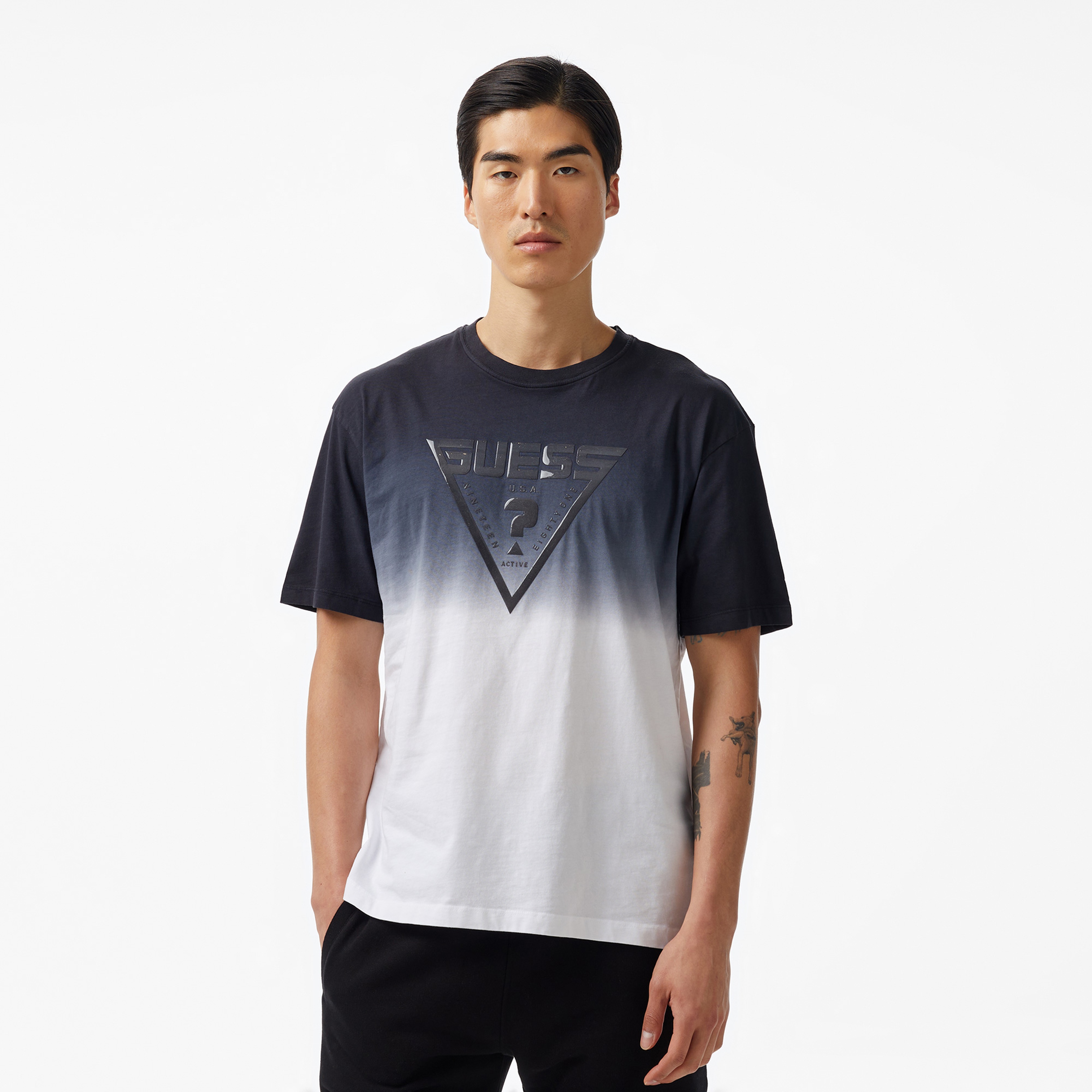 Guess Slug Mid Organic Stream 180 Erkek Siyah T-Shirt