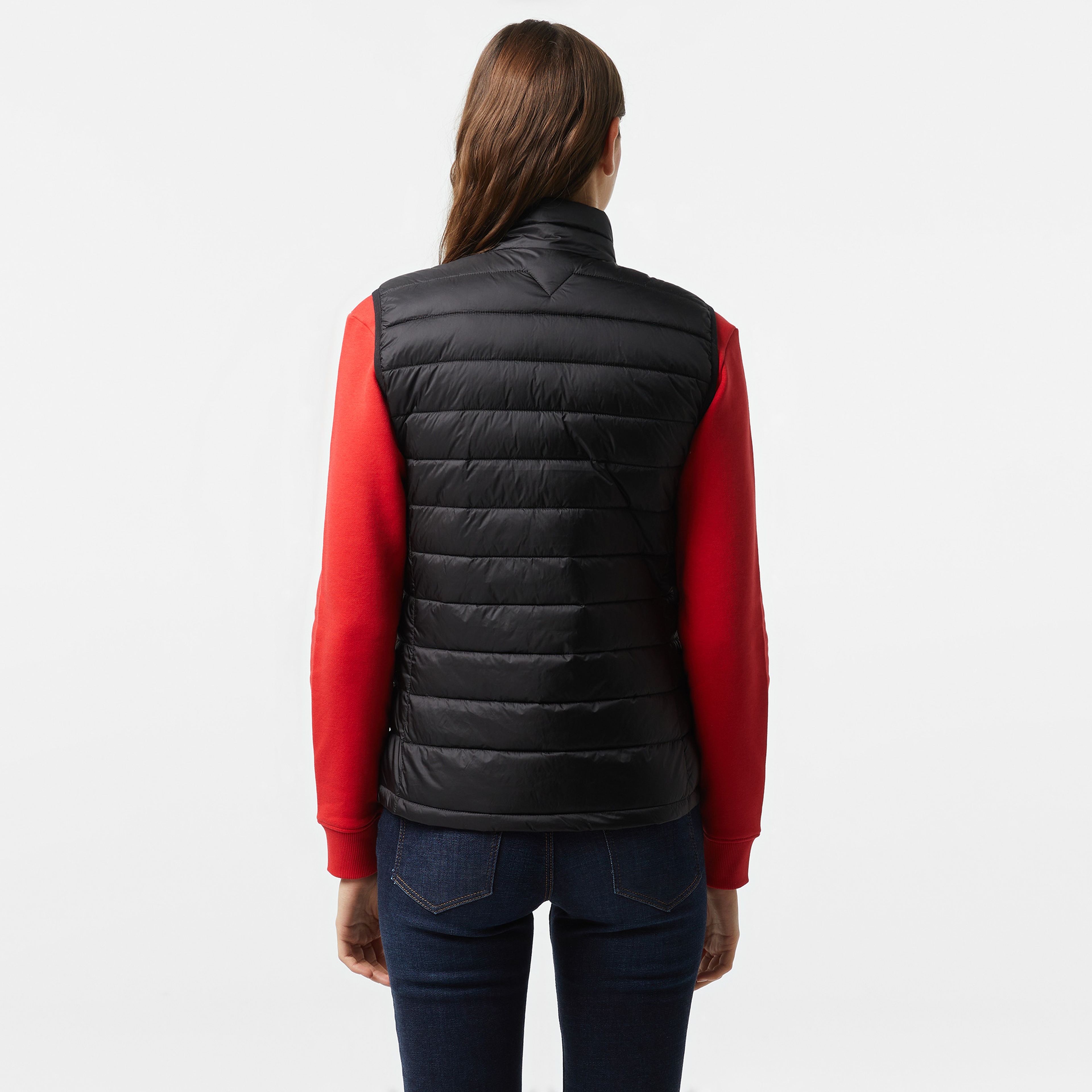 Guess Puffer Vest Iridescent Nylon 40 Kadın Siyah Yelek