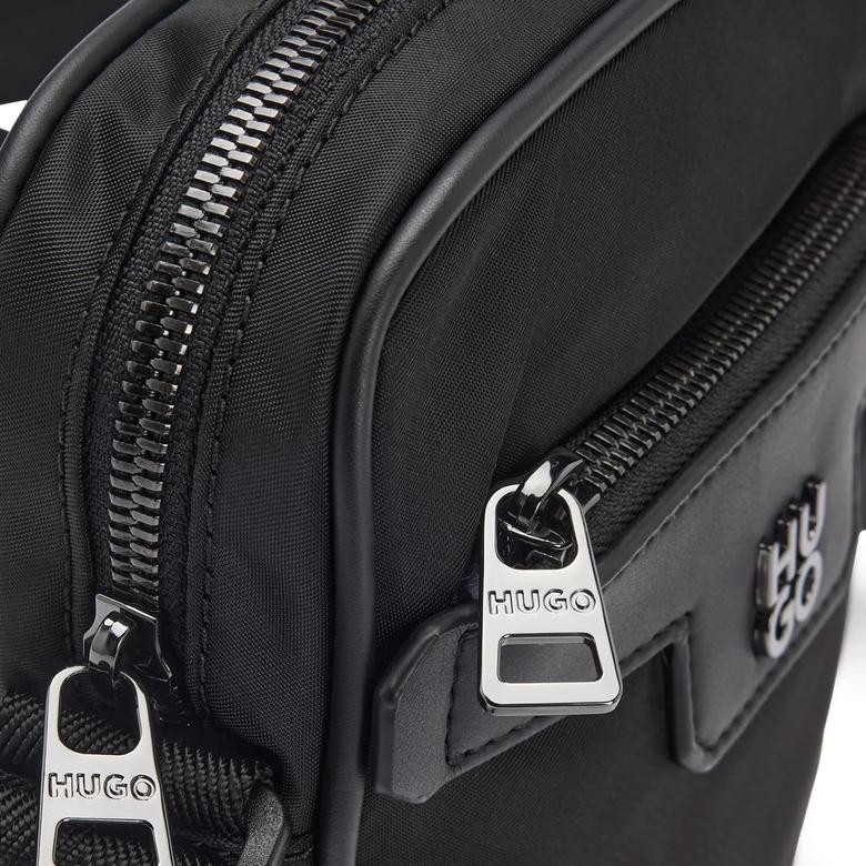 Hugo Nesh Ns Zip Erkek Siyah Çapraz Çanta