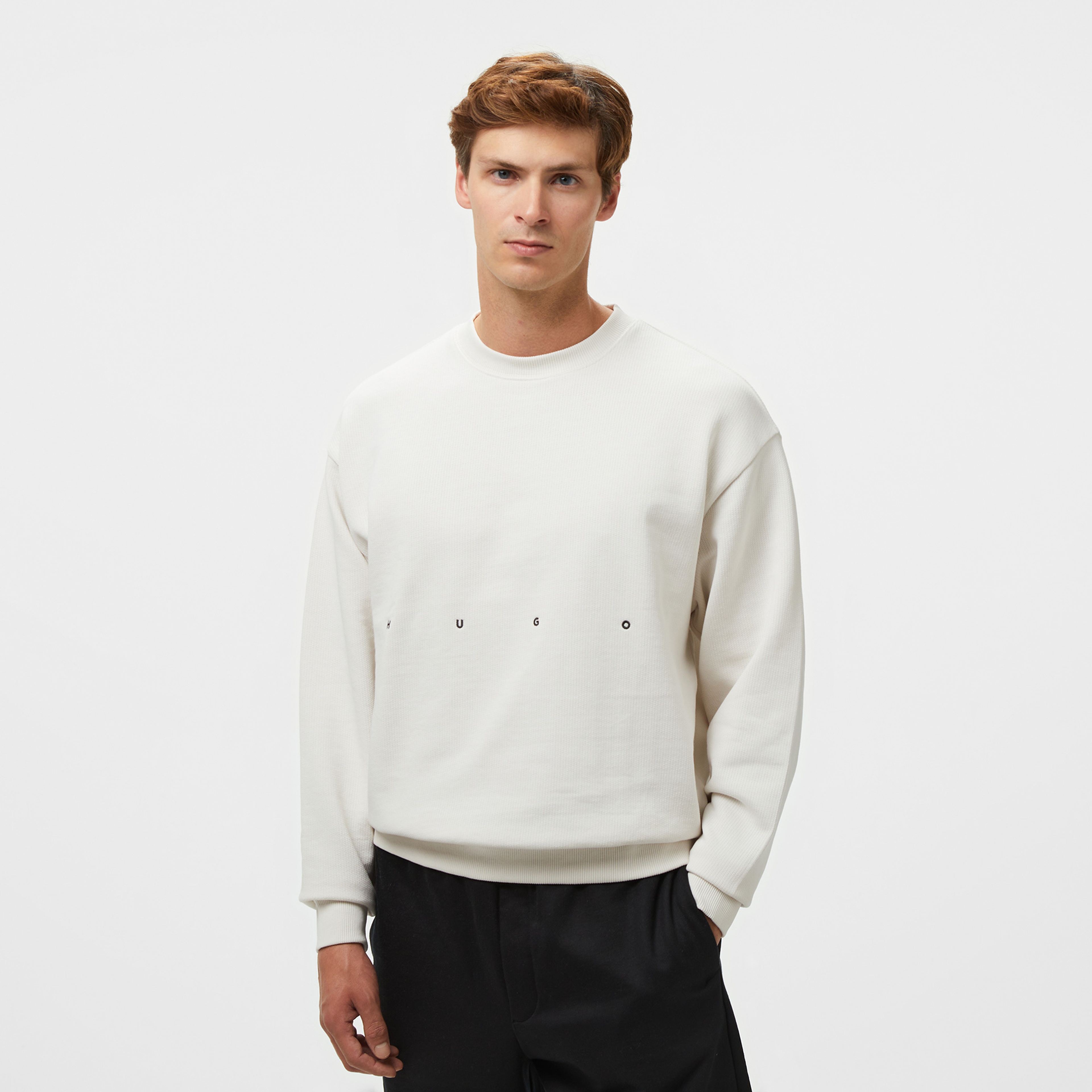 Hugo Dutap Erkek Beyaz Sweatshirt