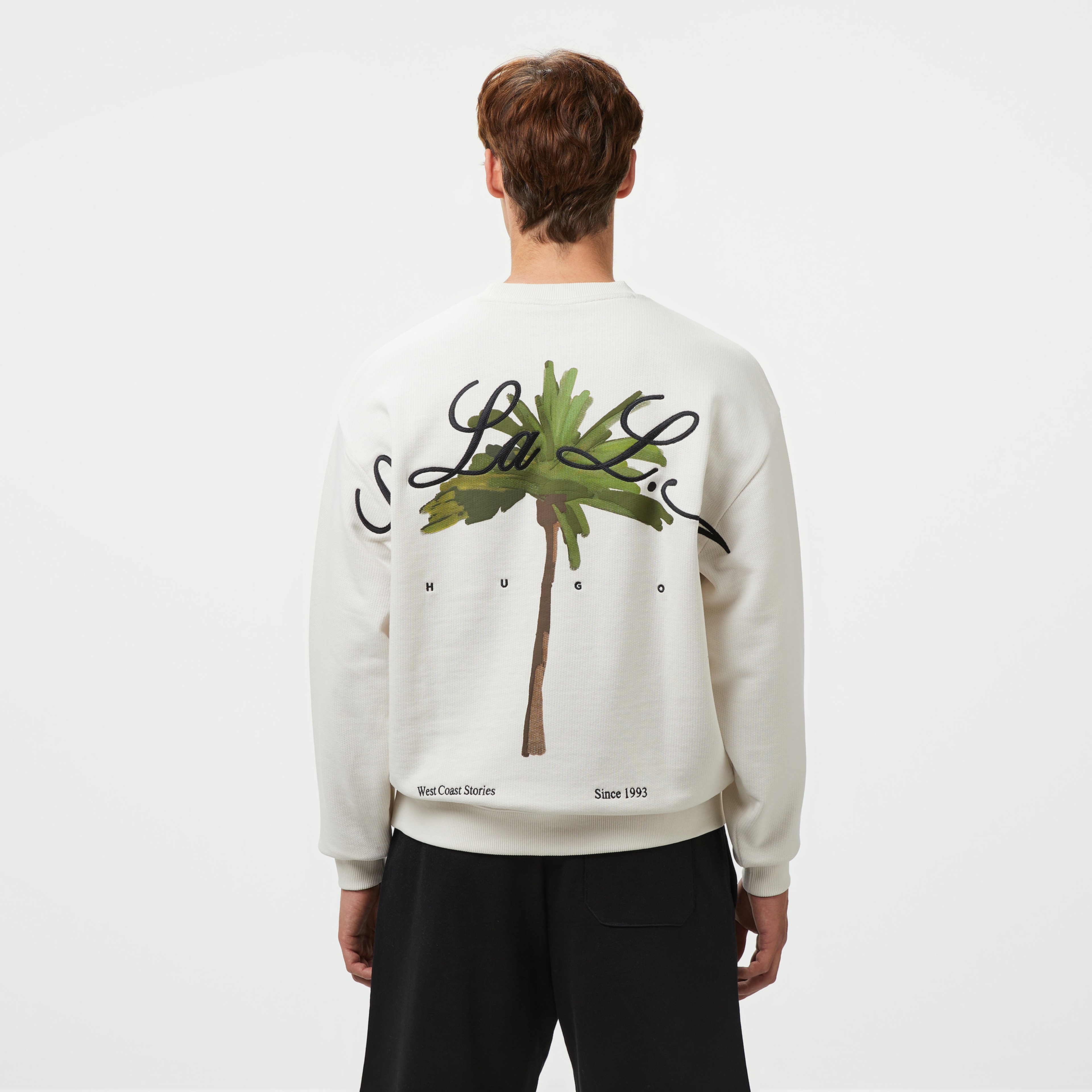 Hugo Dutap Erkek Beyaz Sweatshirt