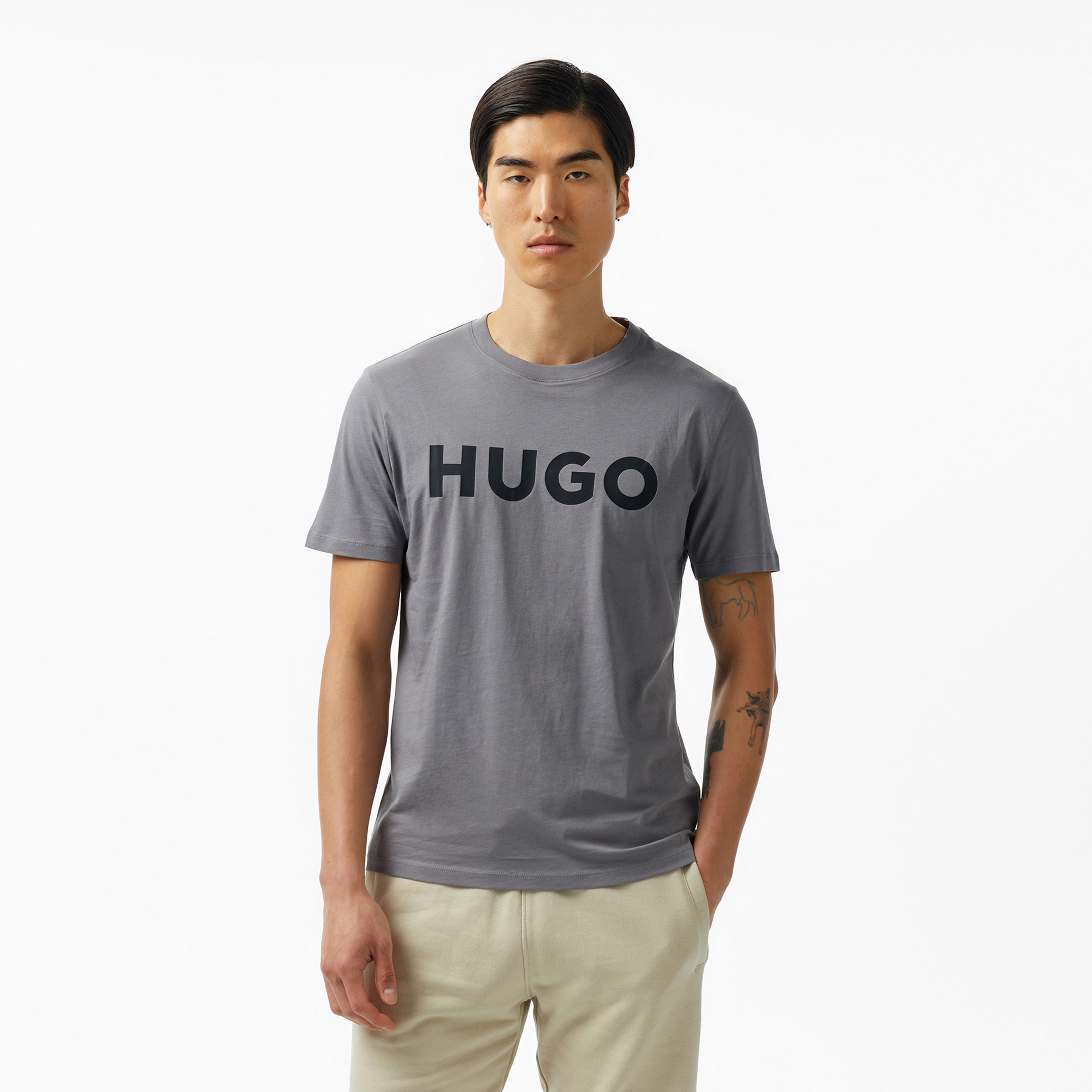 Hugo Erkek Gri T-Shirt