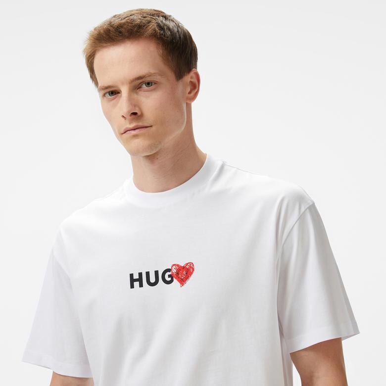 Hugo Dewdam Erkek Beyaz T-Shirt