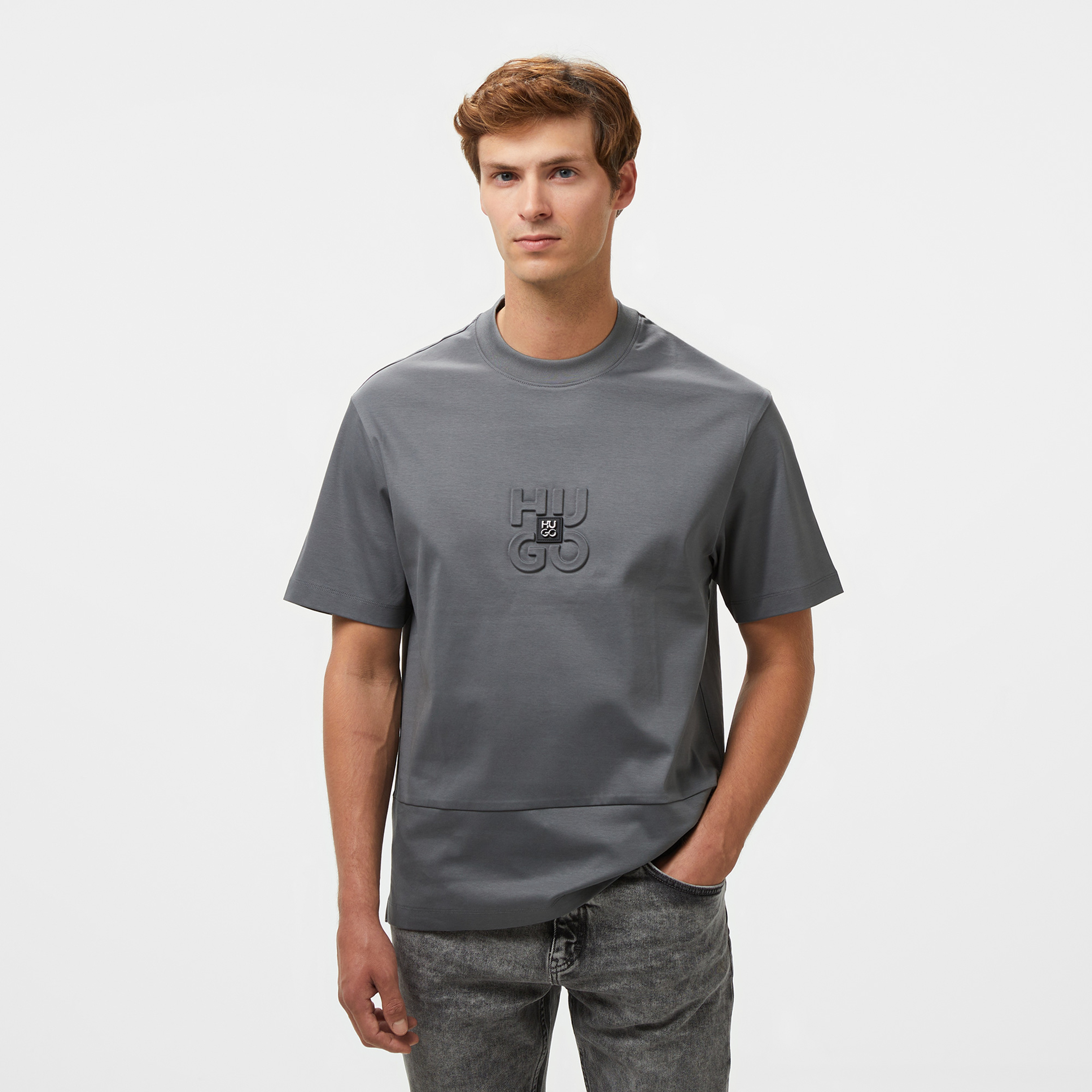Hugo Erkek Gri T-Shirt