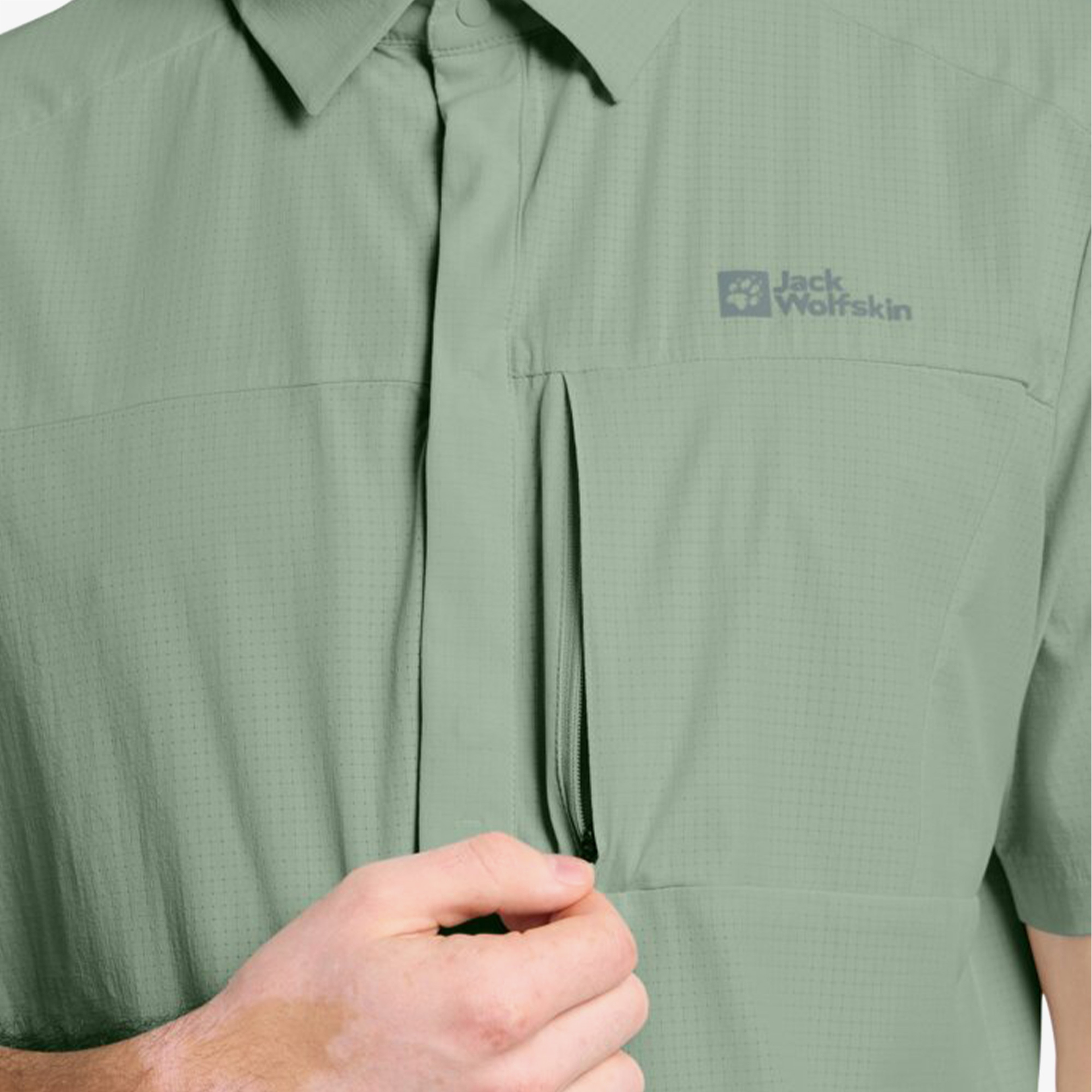 Jack Wolfskin Vandra S|S Shirt  Erkek Yeşil Gömlek