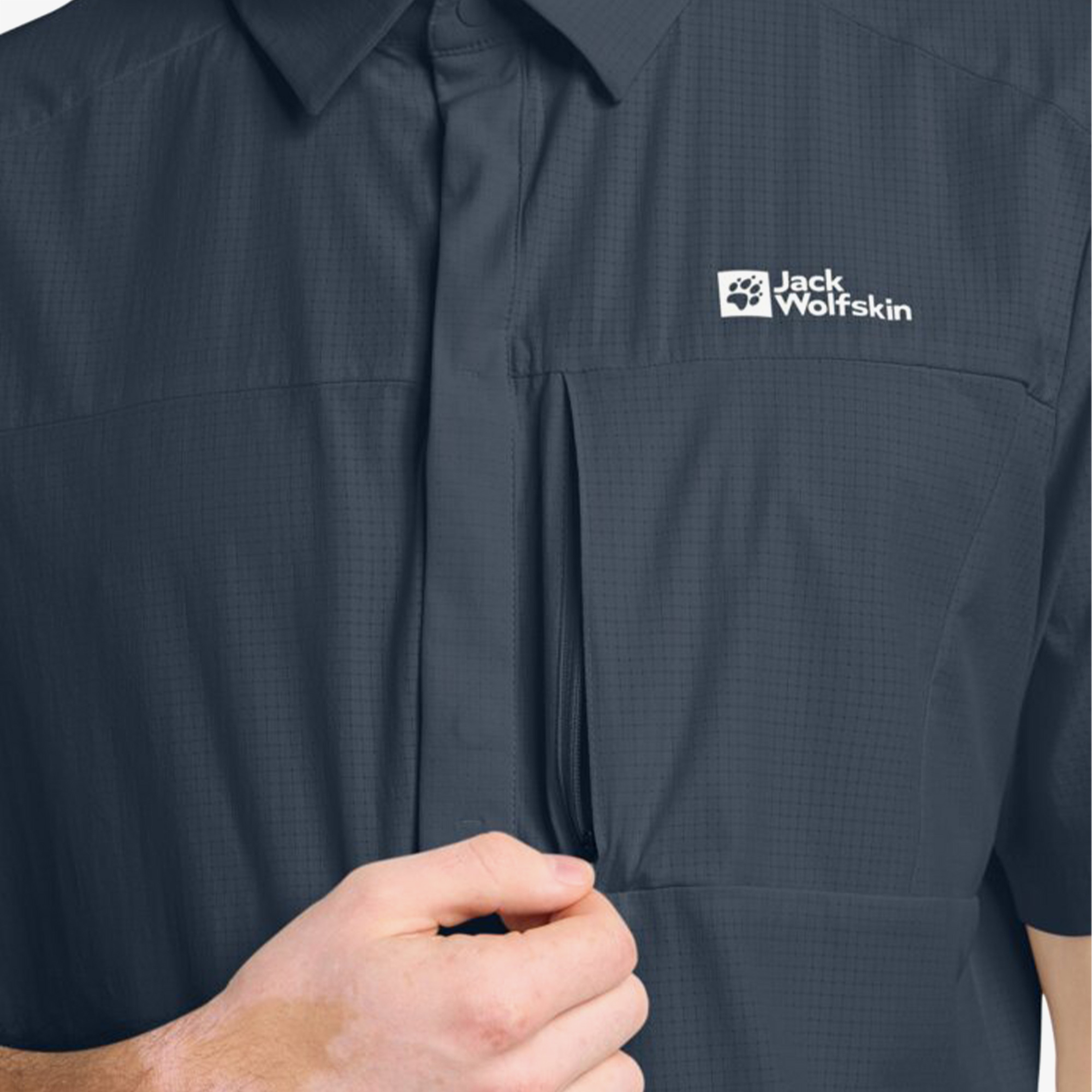 Jack Wolfskin Vandra S|S Shirt  Erkek Lacivert Gömlek