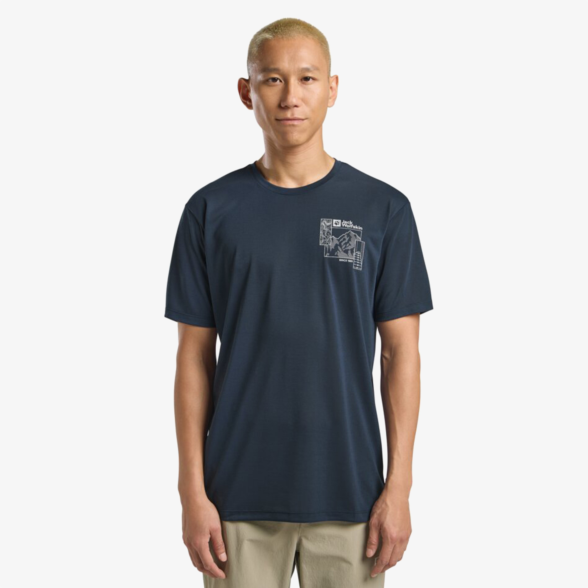 Jack Wolfskin Vonnan Graphic  Erkek Lacivert T-Shirt