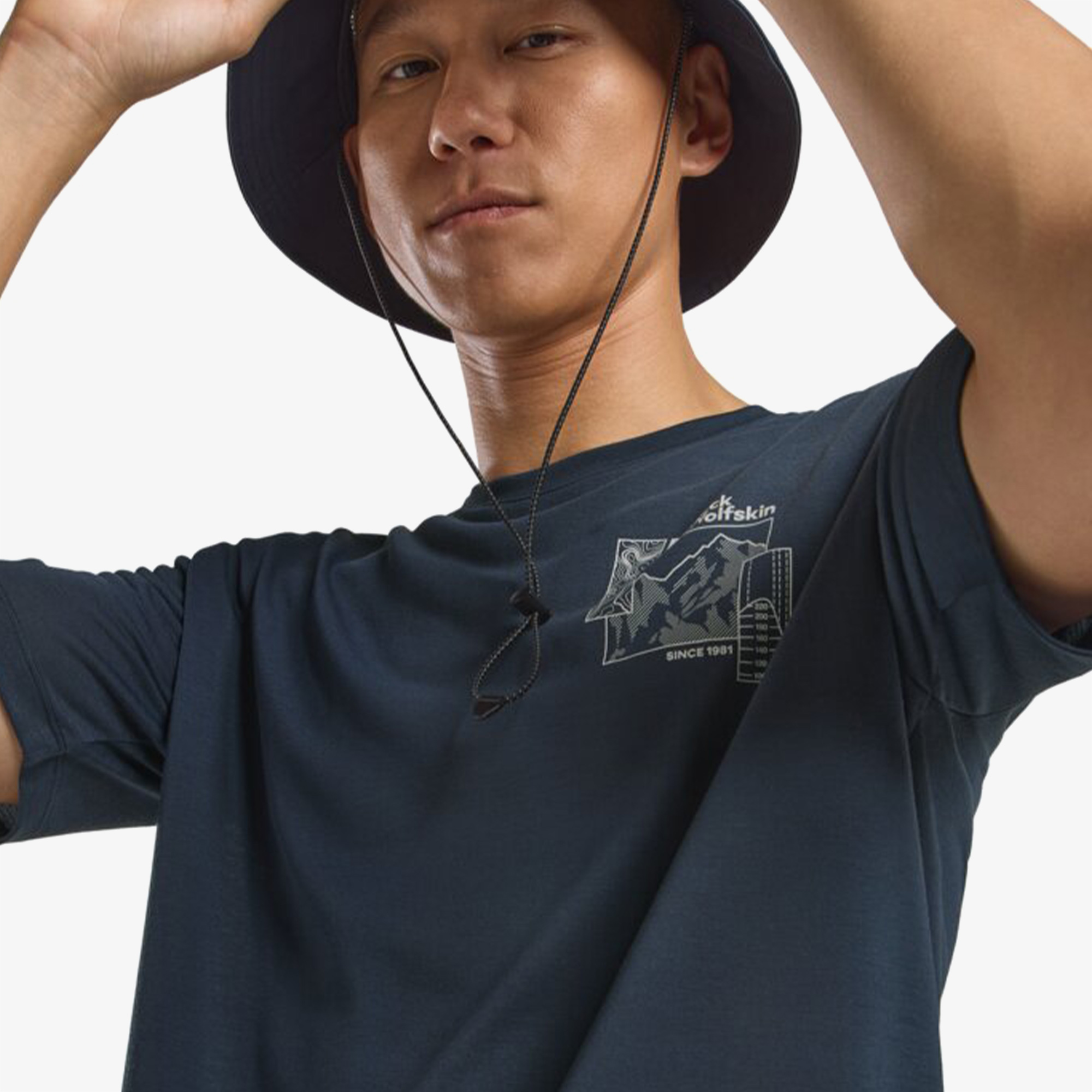 Jack Wolfskin Vonnan Graphic  Erkek Lacivert T-Shirt