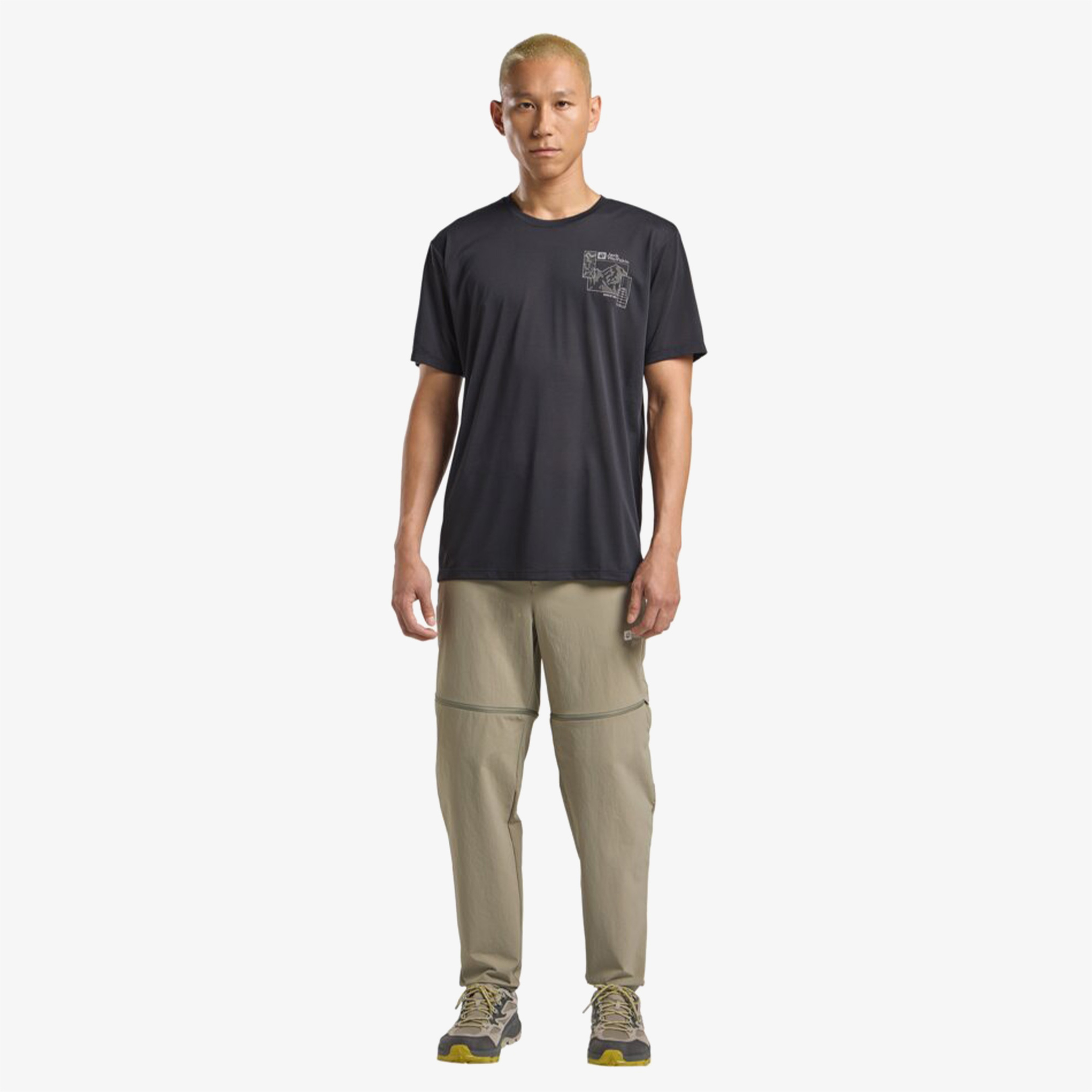 Jack Wolfskin Vonnan Graphic T M Erkek Siyah T-Shirt