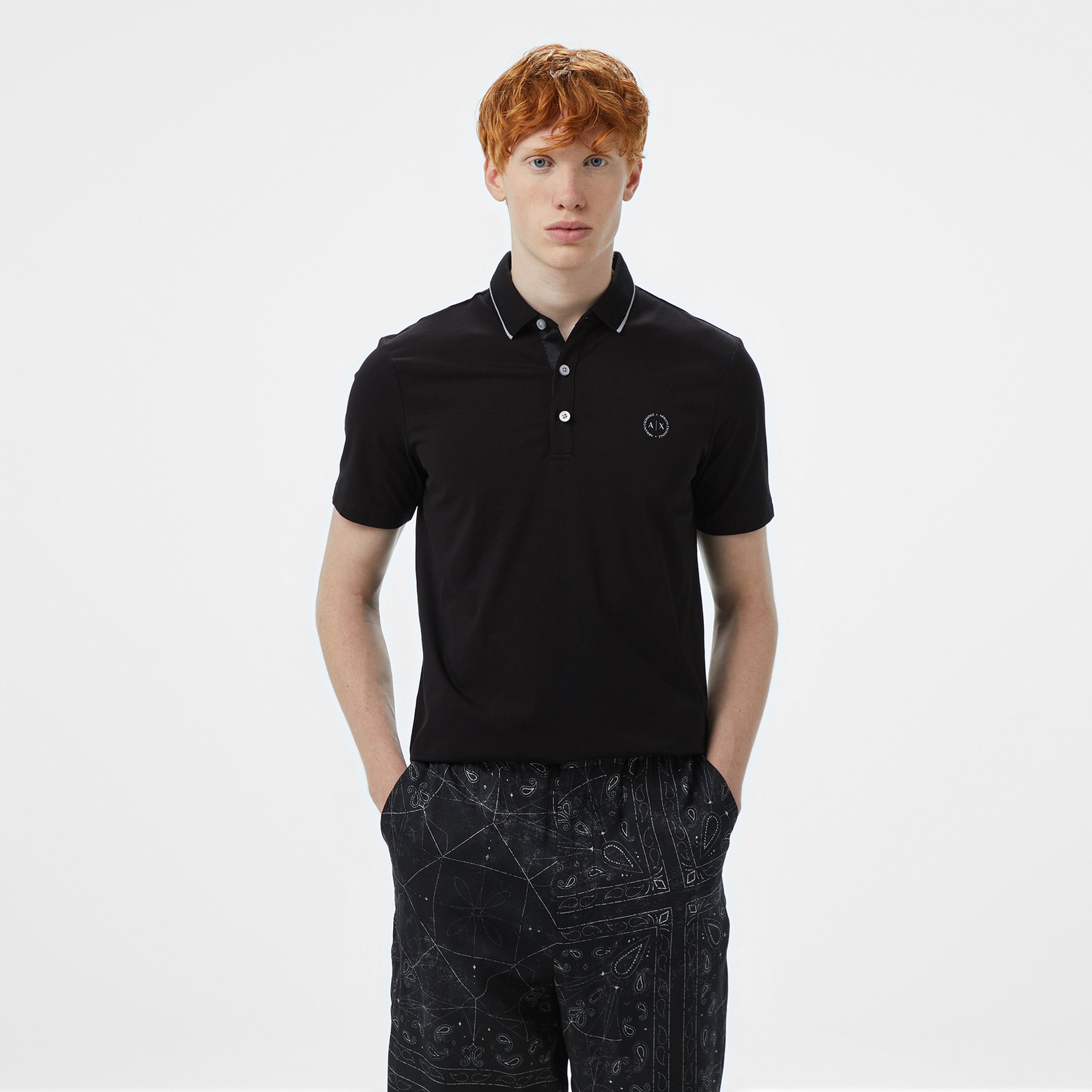 Armani Exchange Erkek Siyah Polo