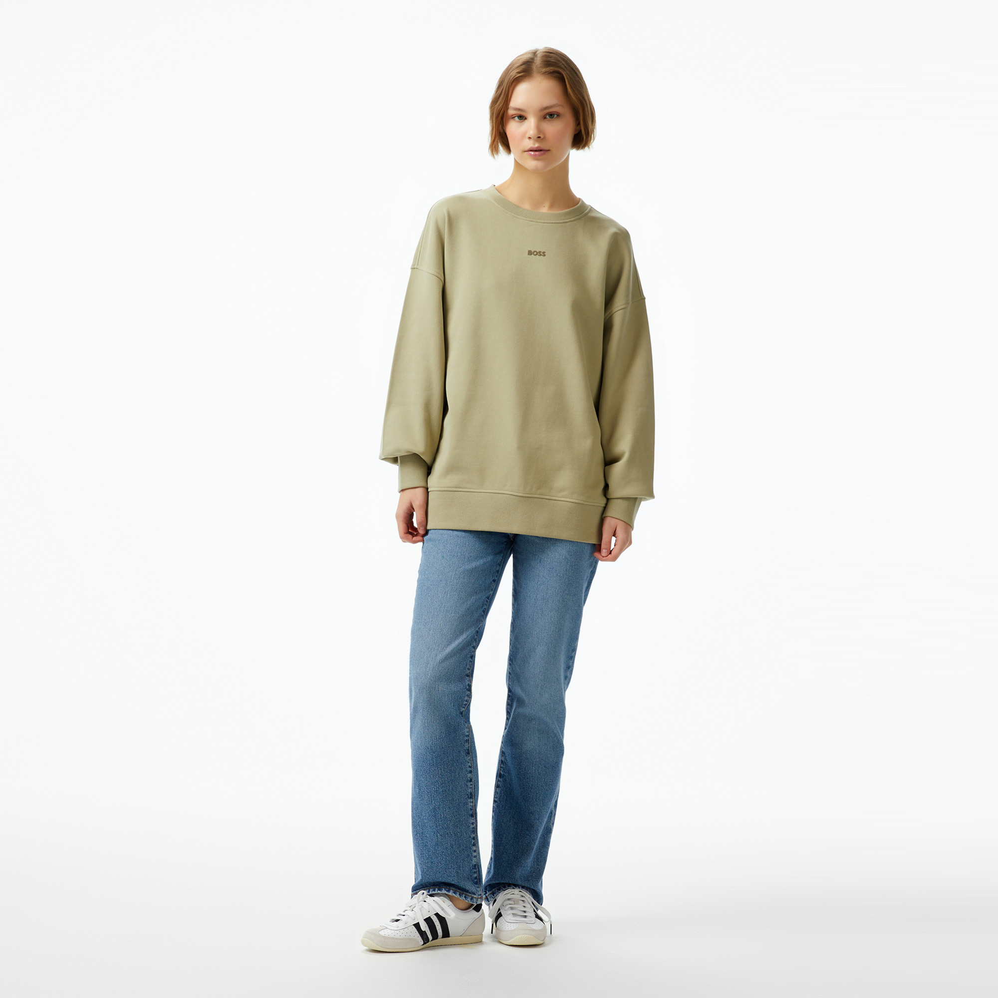 Boss Kadın Bej Sweatshirt