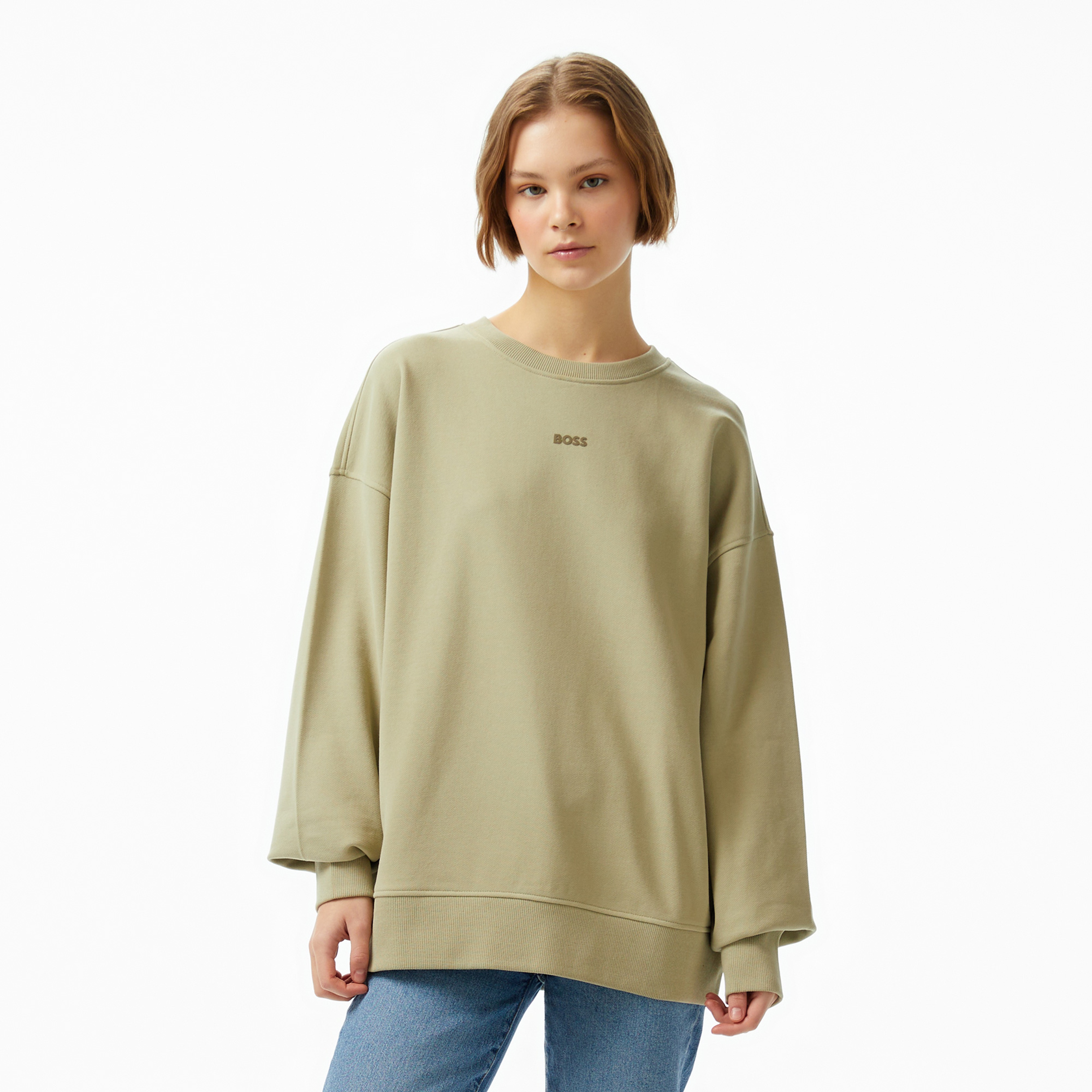 Boss Kadın Bej Sweatshirt