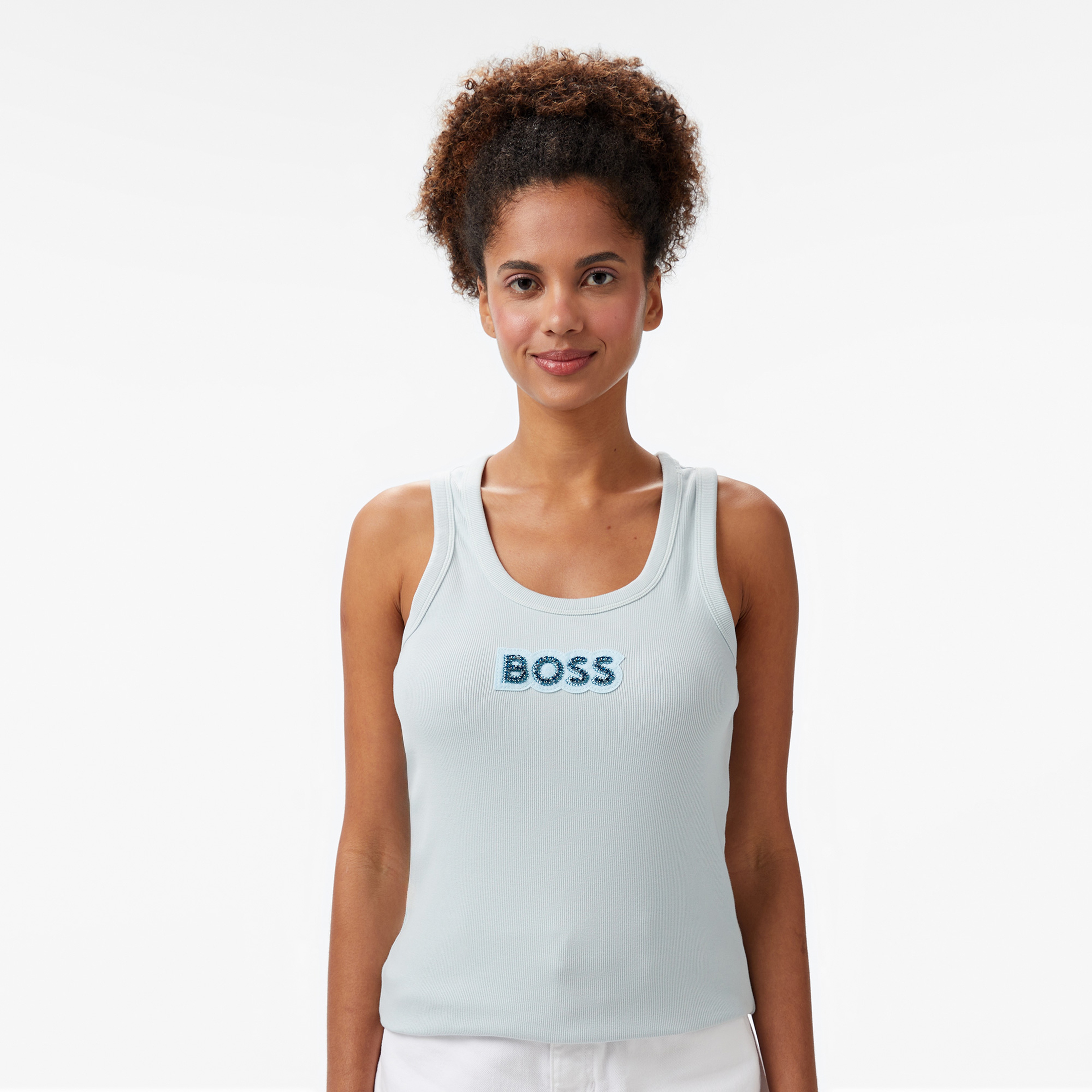 Boss Ematite2 Stonebadg Kadın Mavi Kolsuz T-Shirt